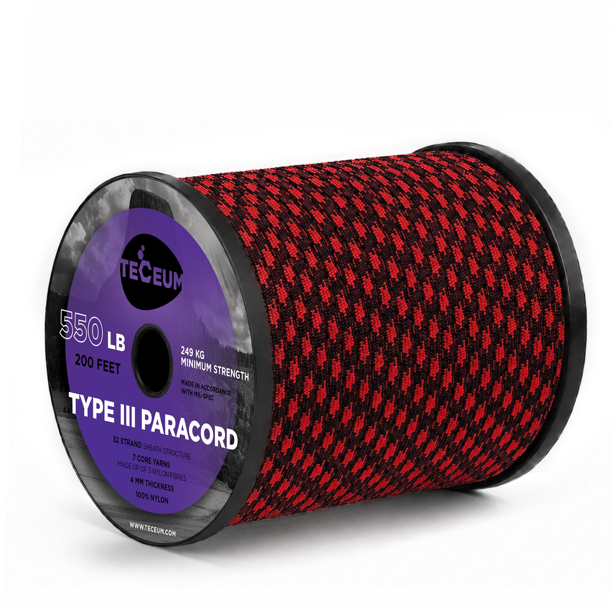 Paracord III 550 Black Widow – 200 ft - image 1