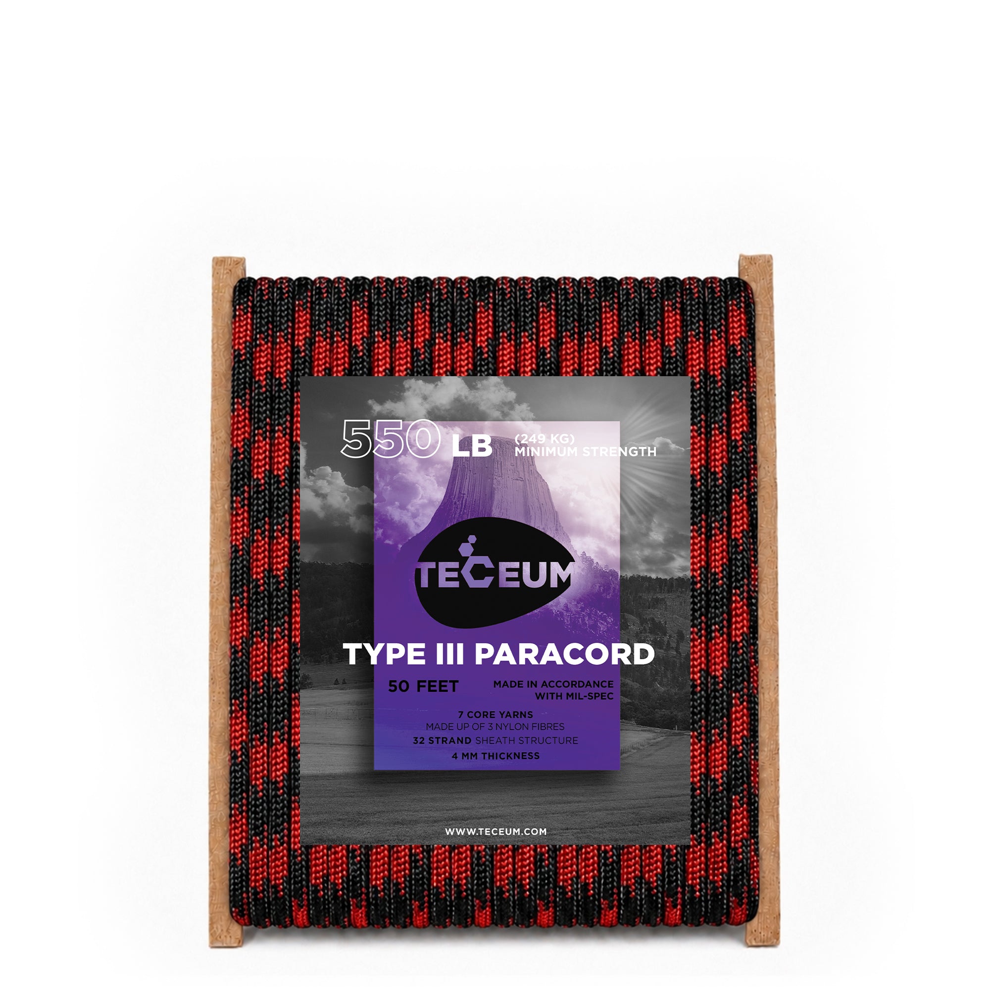 Paracord III 550 Black Widow – 50 ft - image 1