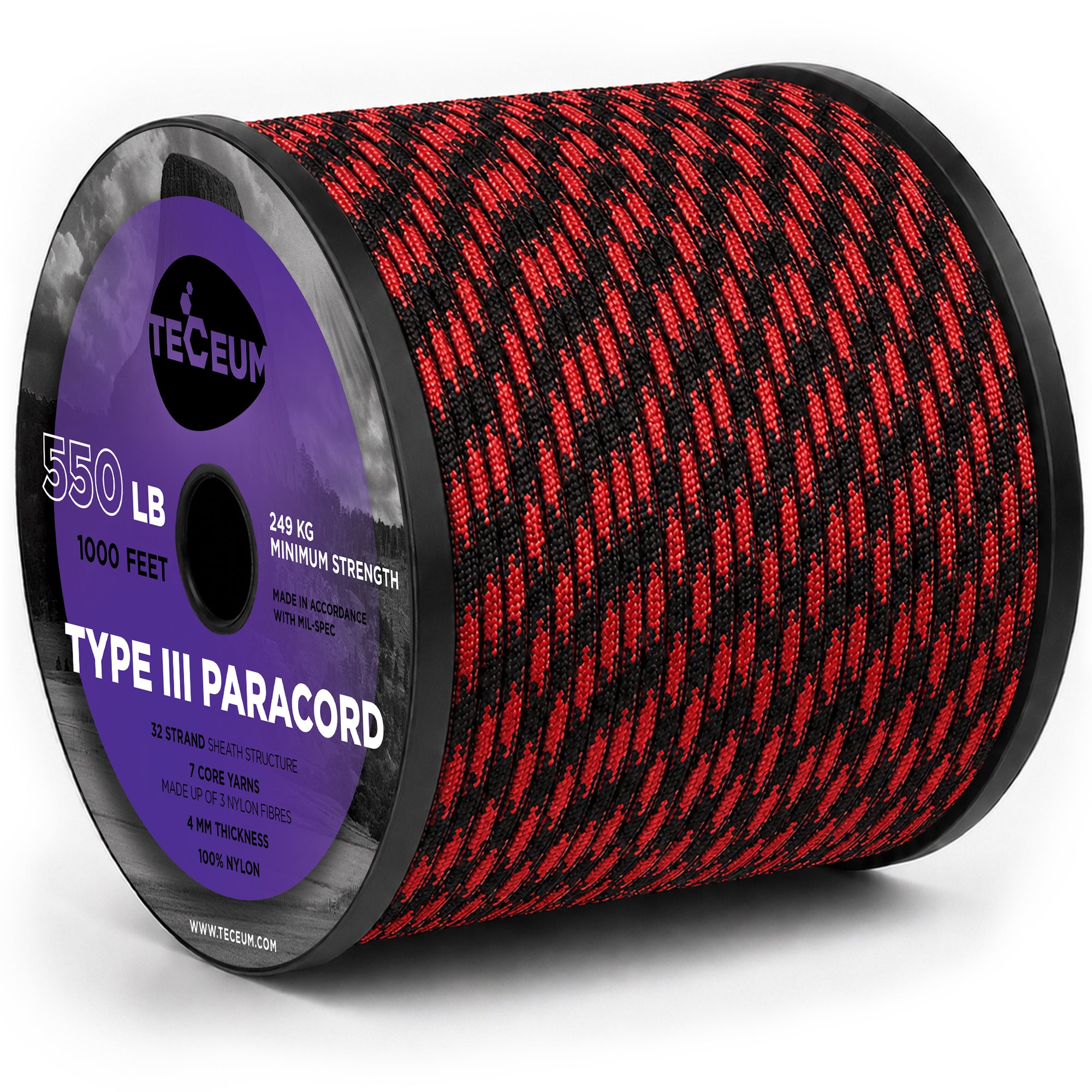 Paracord III 550 Black Widow – 1000 ft - image 1