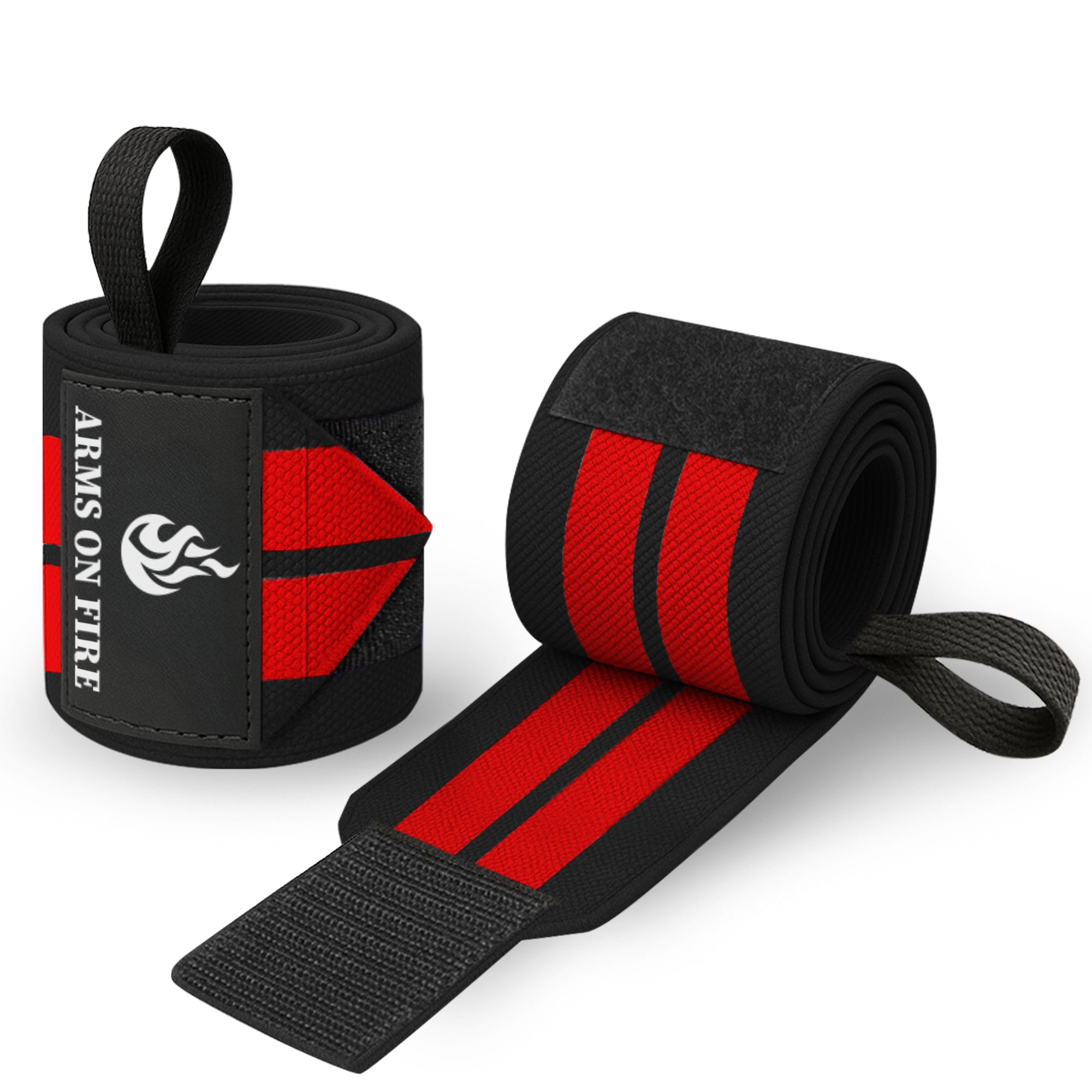 Wrist Wraps – Arms on Fire – Black and Red – 18 - image 1