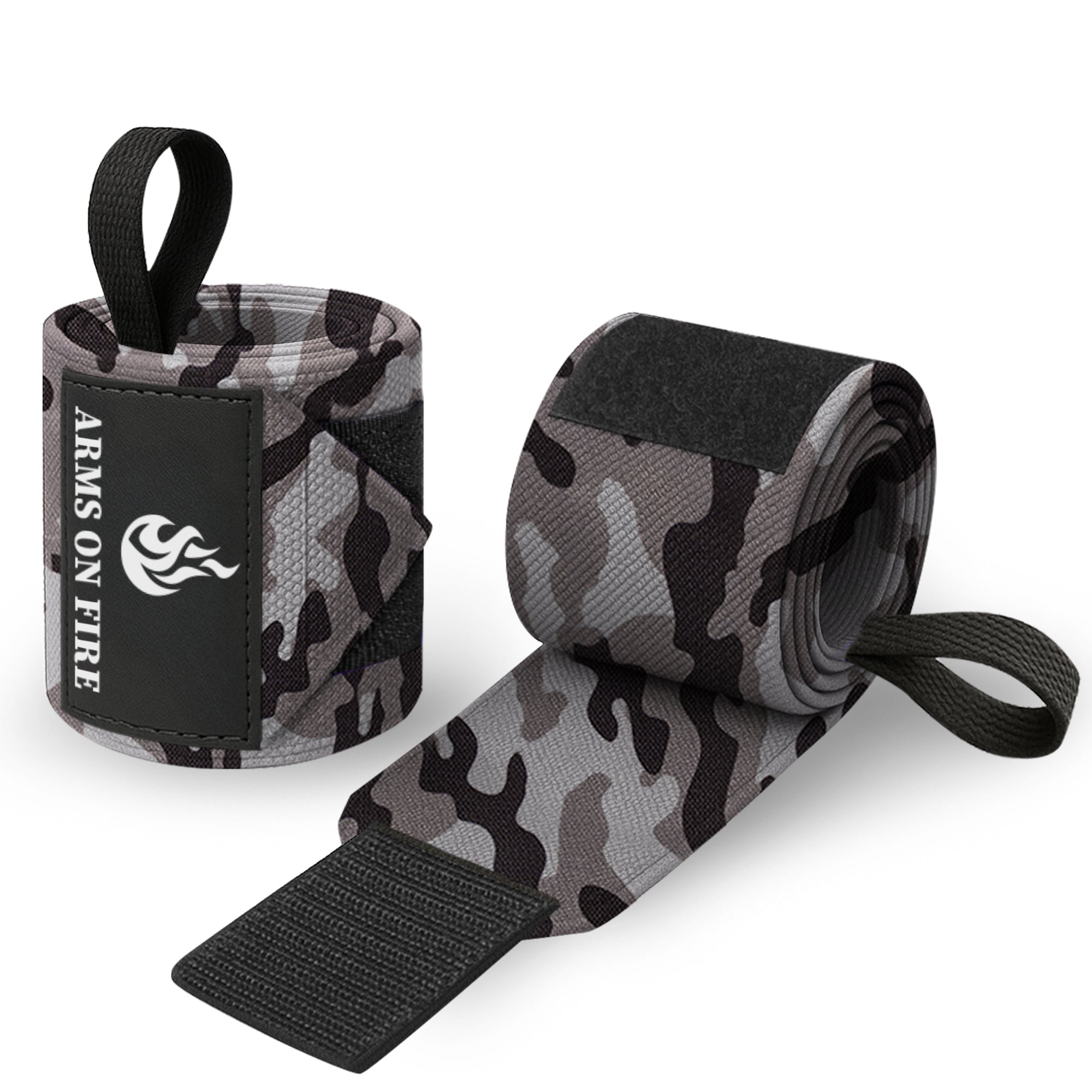 Wrist Wraps – Arms on Fire – Black Camo – 18 - image 1