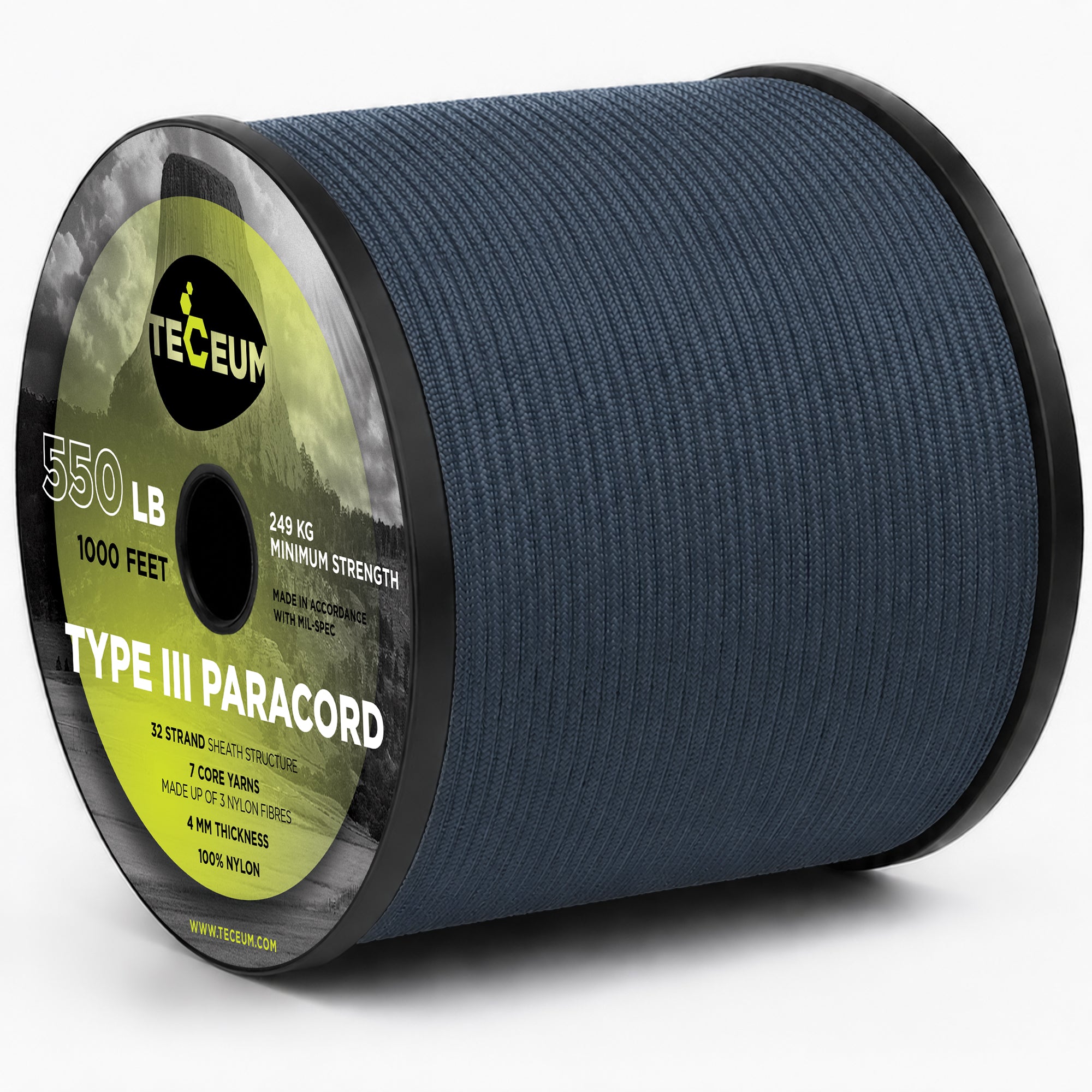 Paracord III 550 Blue Oil – 1000 ft - image 1