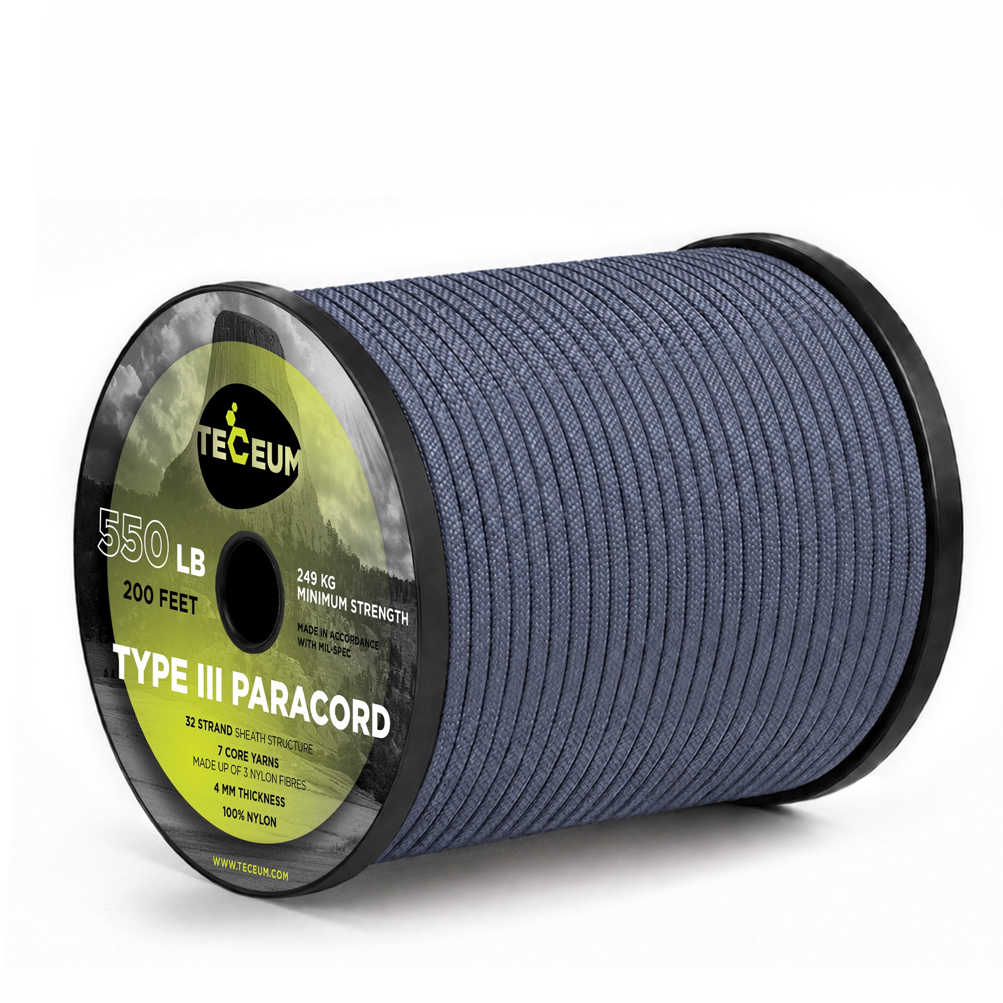 Paracord III 550 Blue Oil – 200 ft - image 1
