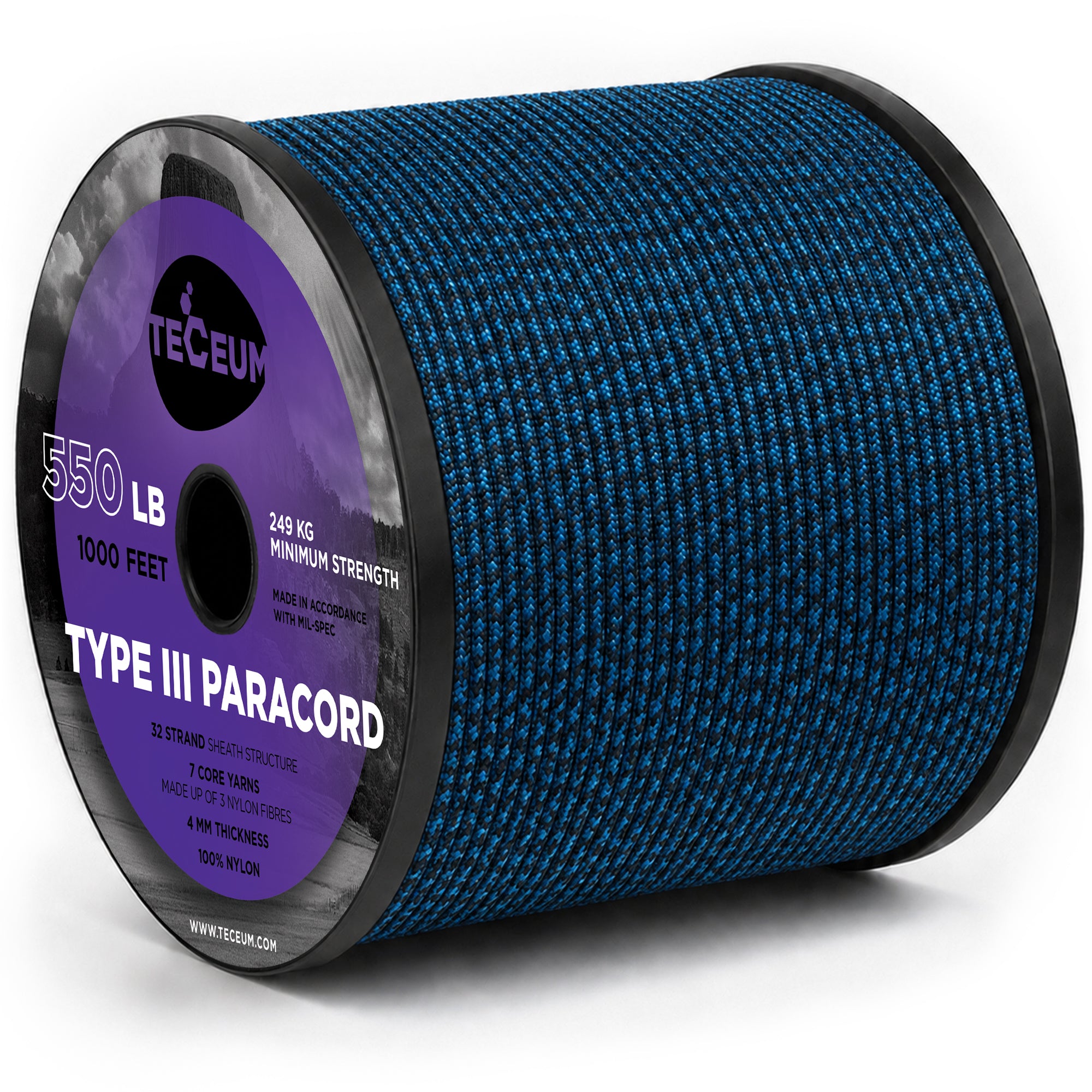 Paracord III 550 Blue Snake – 1000 ft - image 1