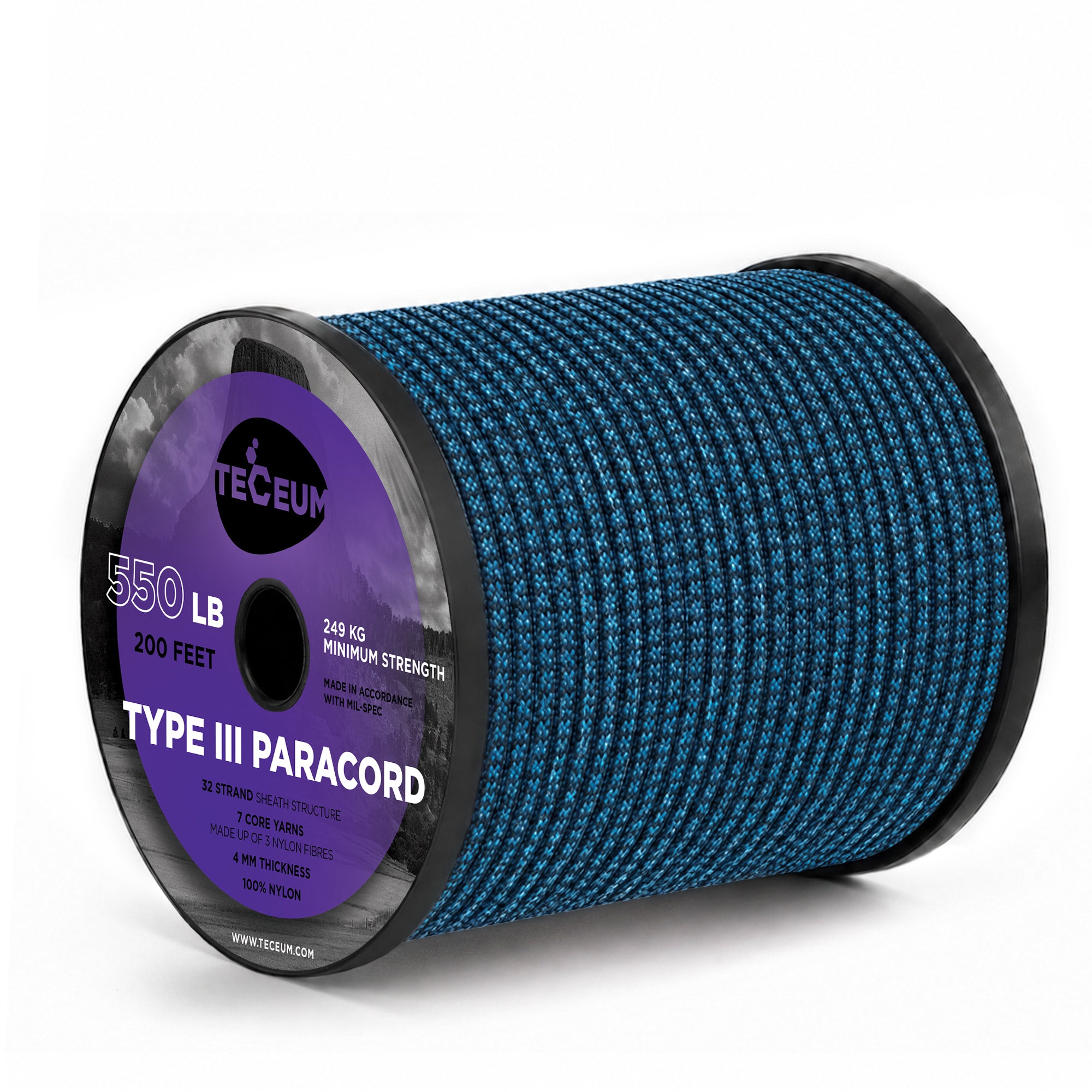 Paracord III 550 Blue Snake – 200 ft - image 1