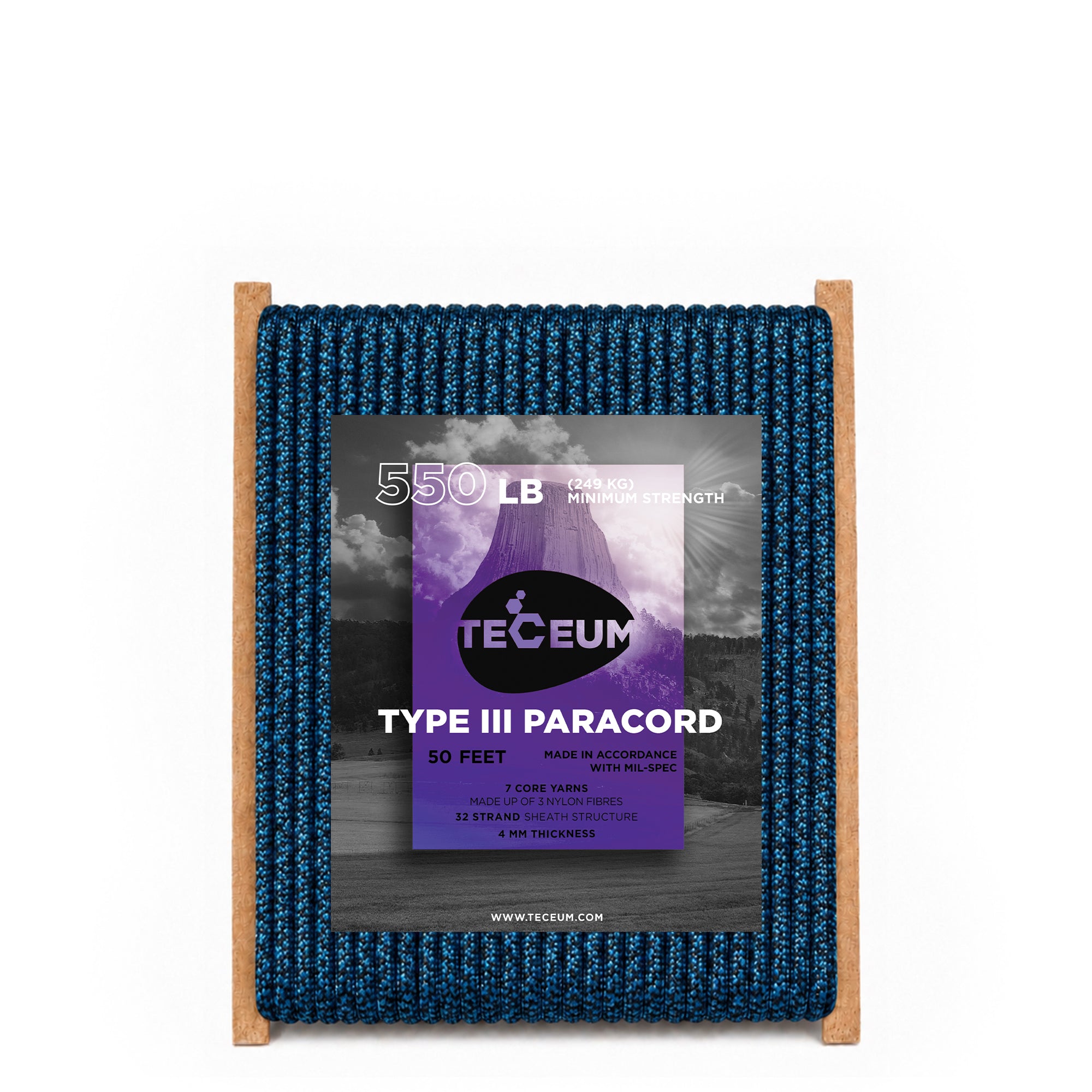 Paracord III 550 Blue Snake – 50 ft - image 1