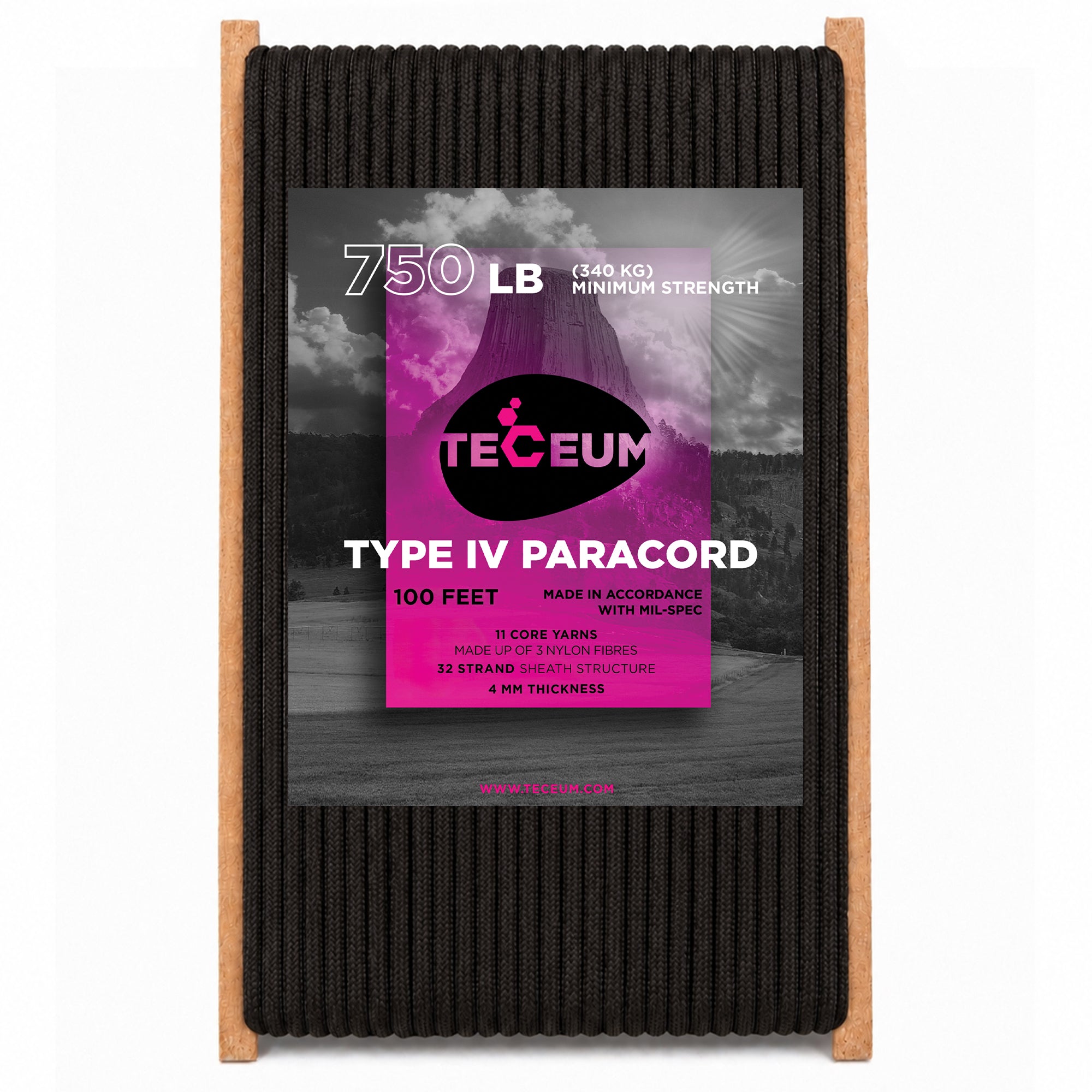 Paracord IV 750 Chocolate – 100 ft - image 1