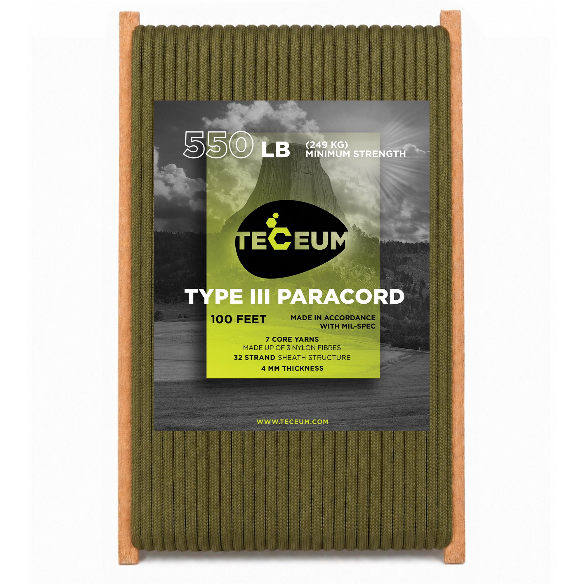 Paracord III 550 Coyote Brown – 100 ft - image 1