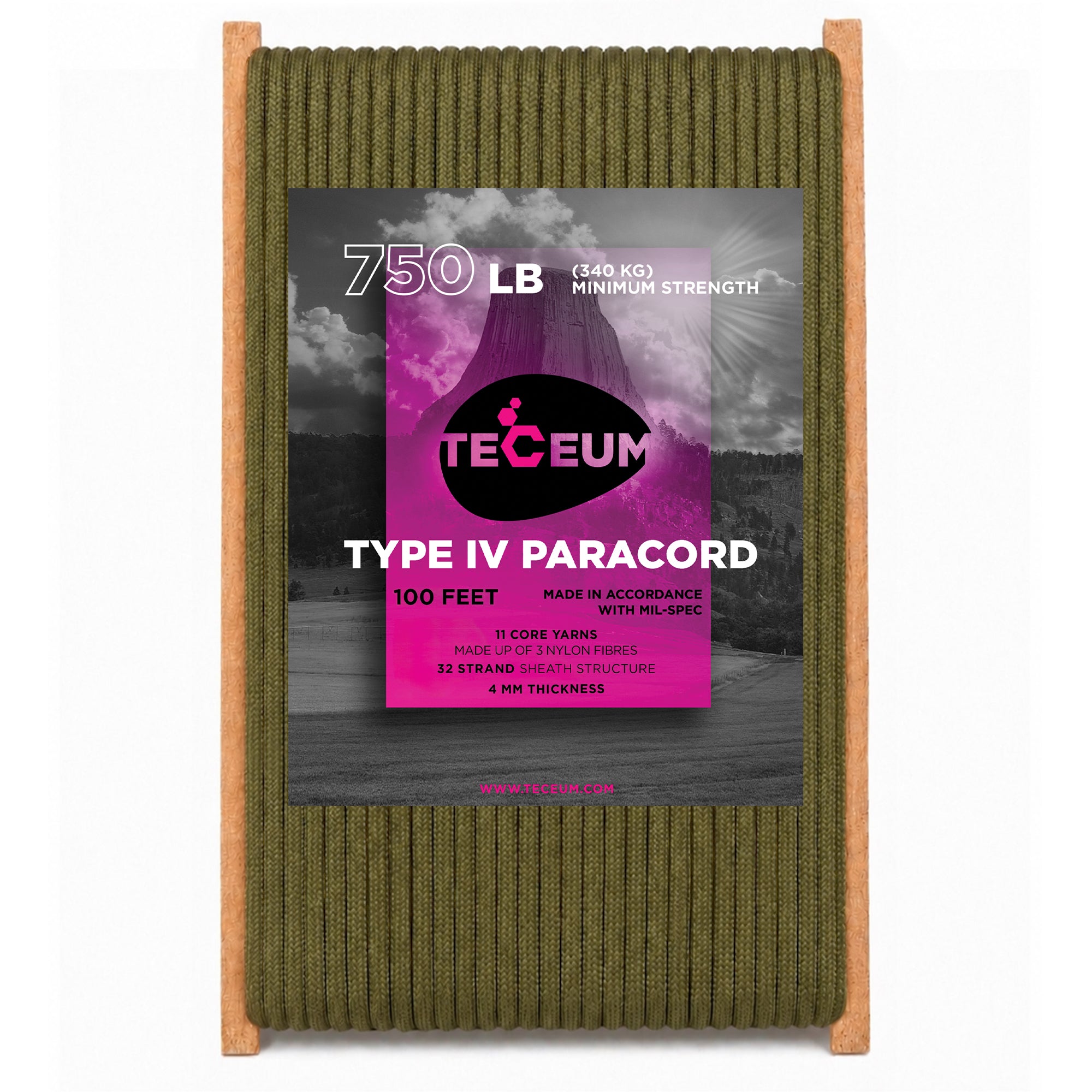 Paracord IV 750 Coyote Brown – 100 ft - image 1