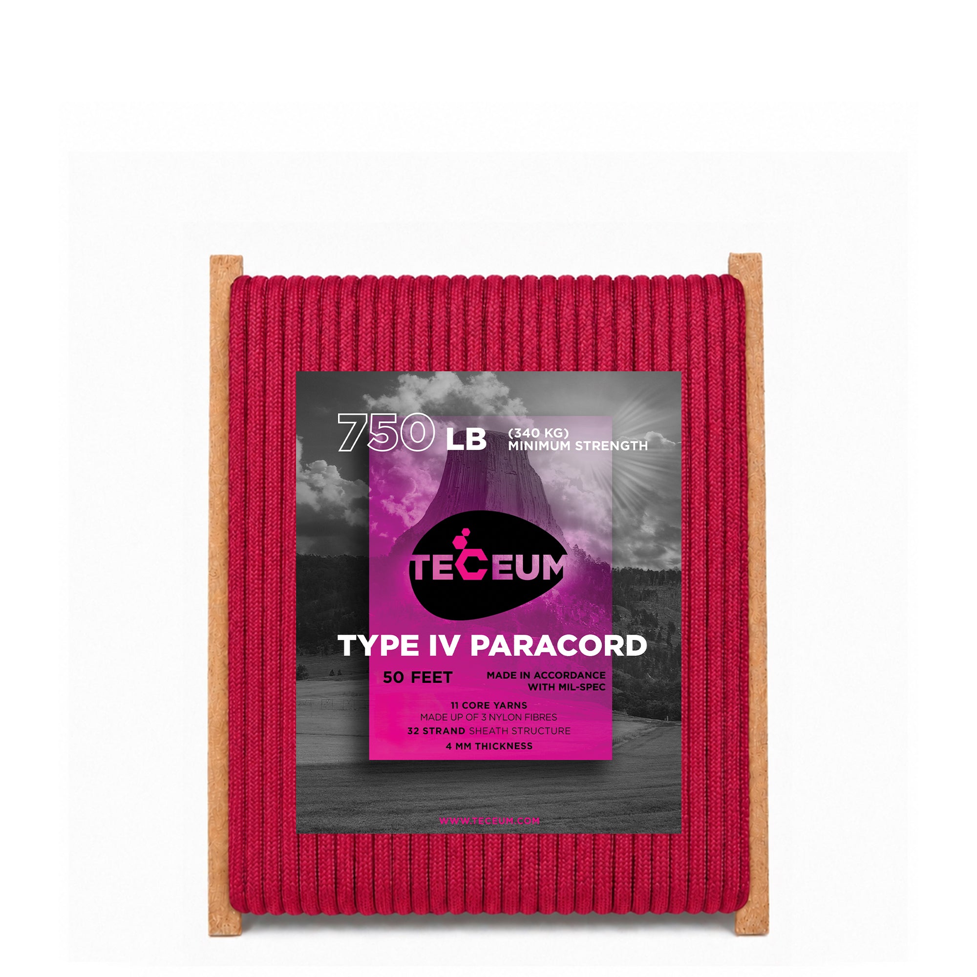 Paracord IV 750 Crimson – 50 ft - image 1