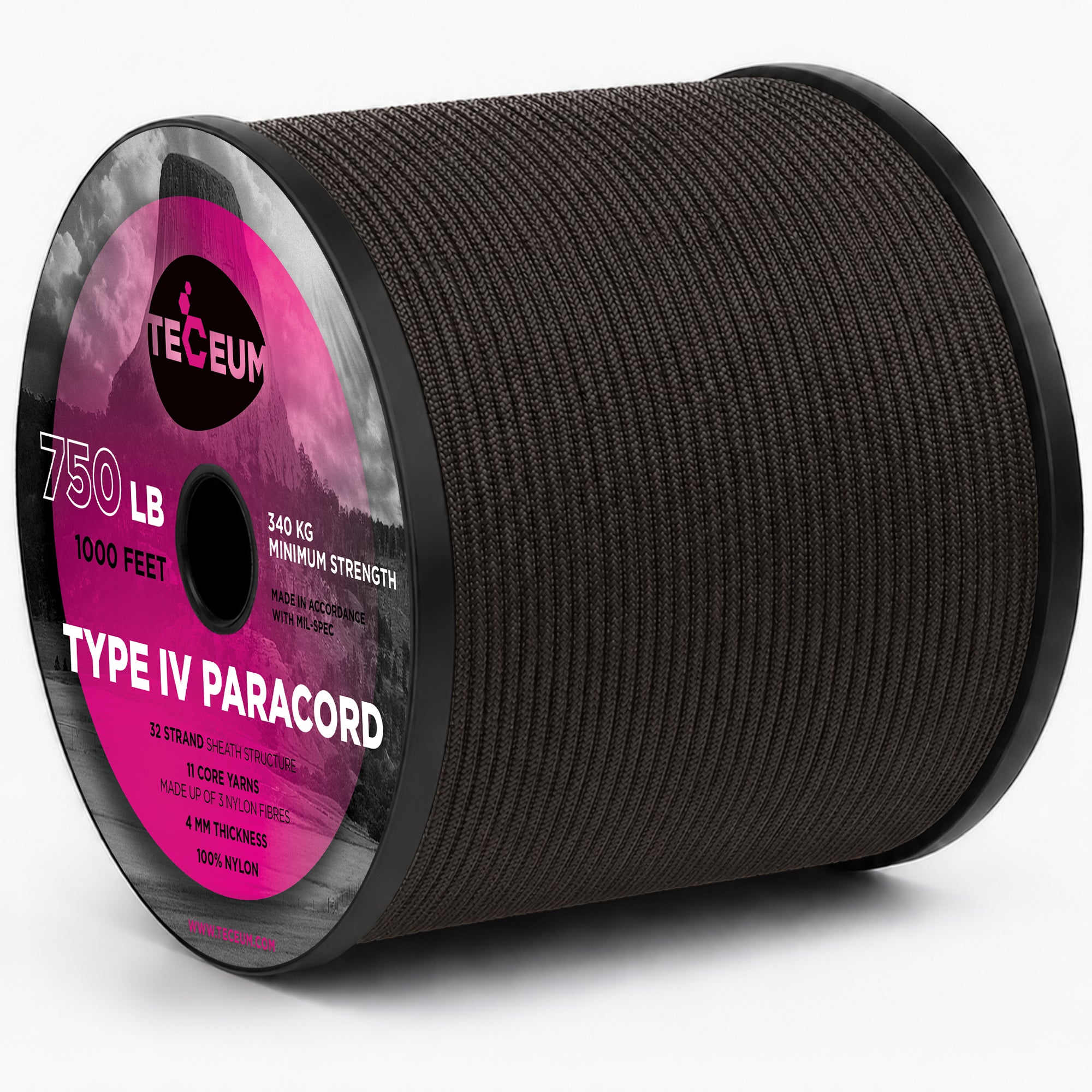 Paracord IV 750 Chocolate – 1000 ft - image 1