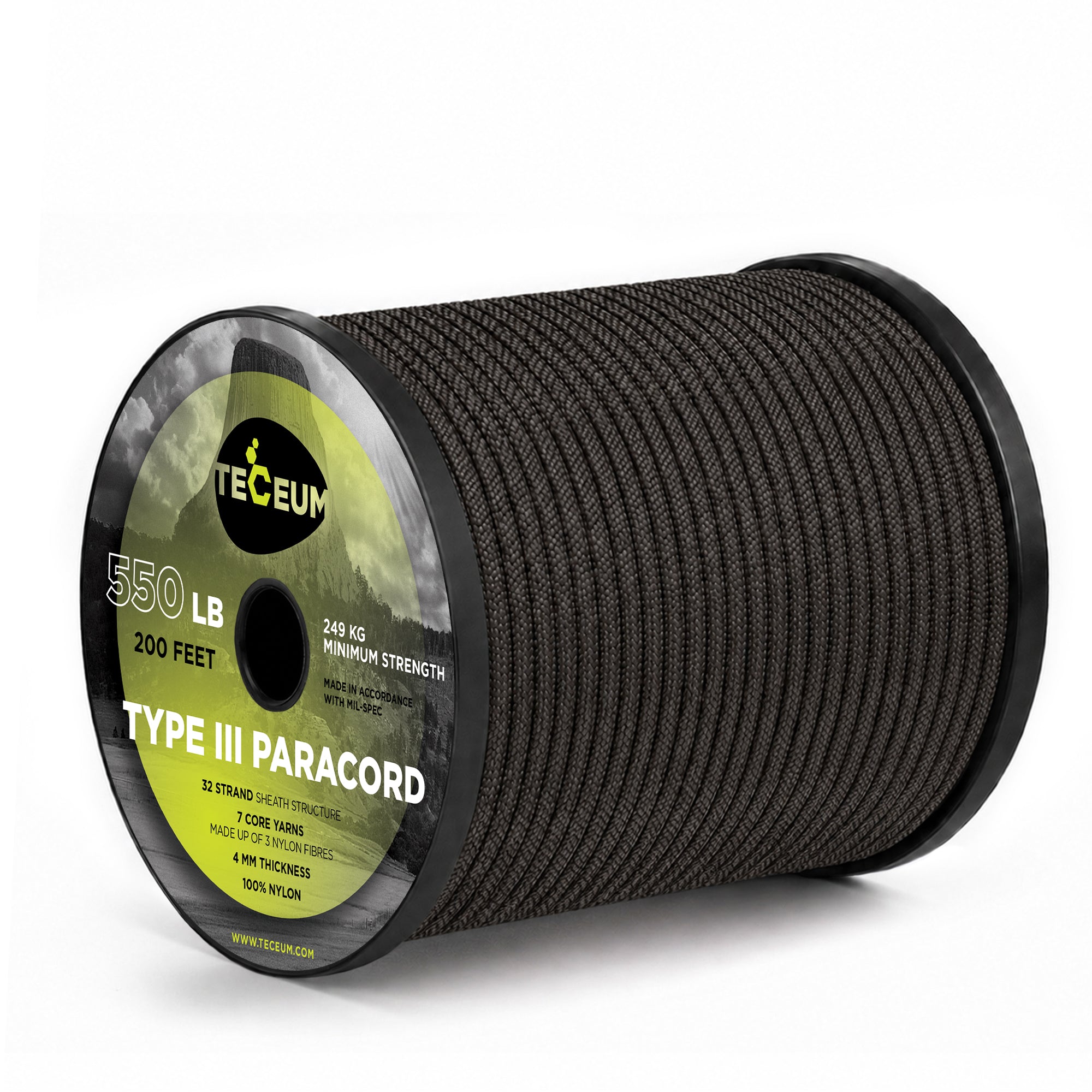 Paracord III 550 Chocolate – 200 ft - image 1