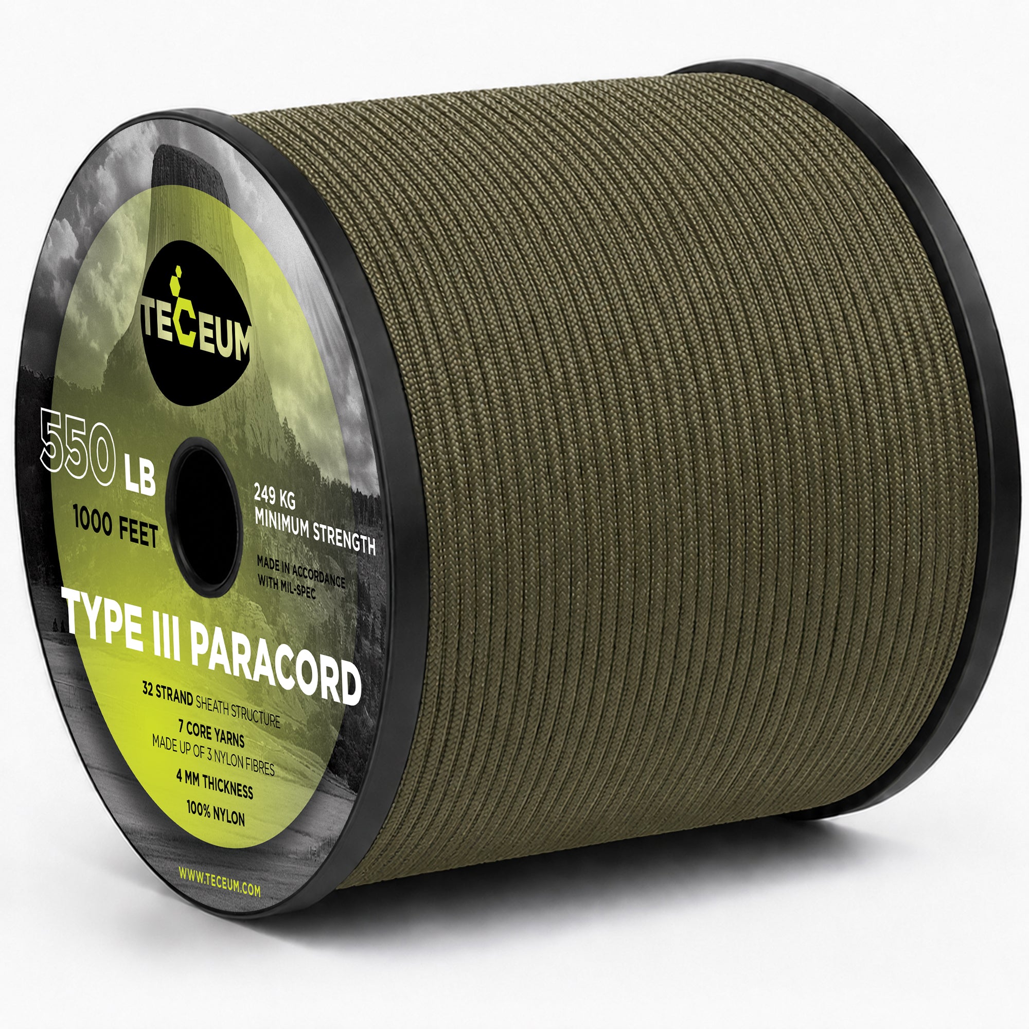 Paracord III 550 Coyote Brown – 1000 ft - image 1