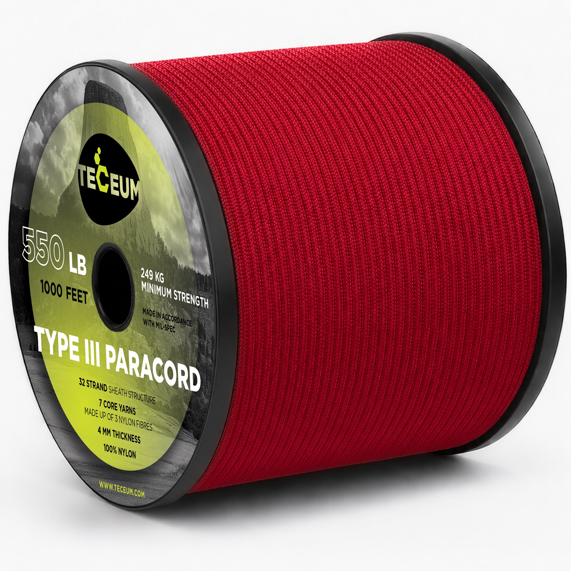 Paracord III 550 Crimson – 1000 ft - image 1