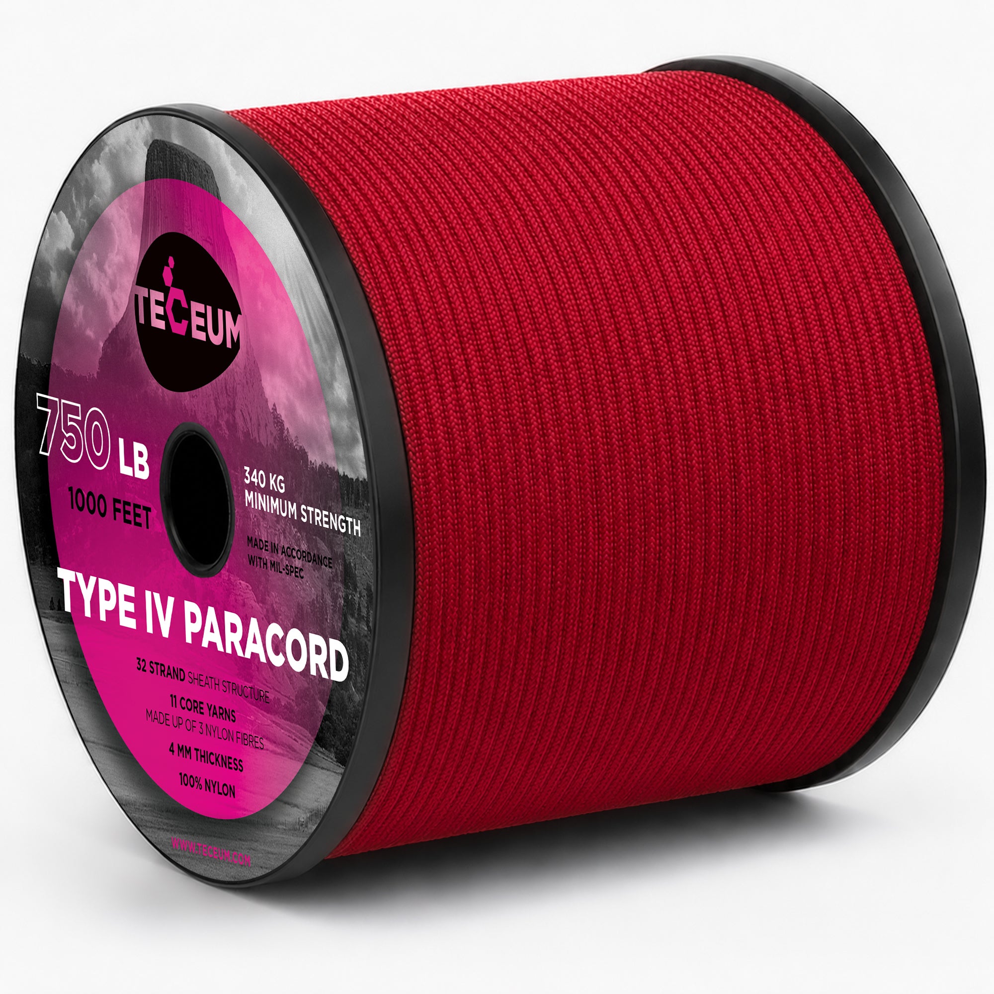 Paracord IV 750 Crimson – 1000 ft - image 1