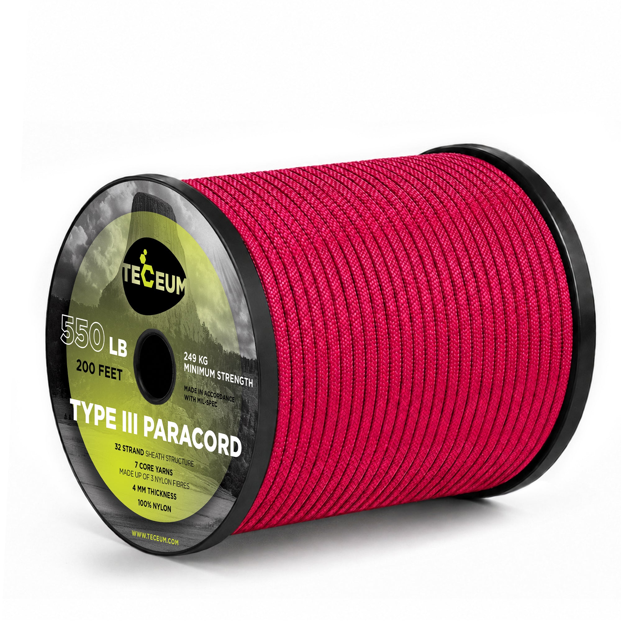Paracord III 550 Crimson – 200 ft - image 1