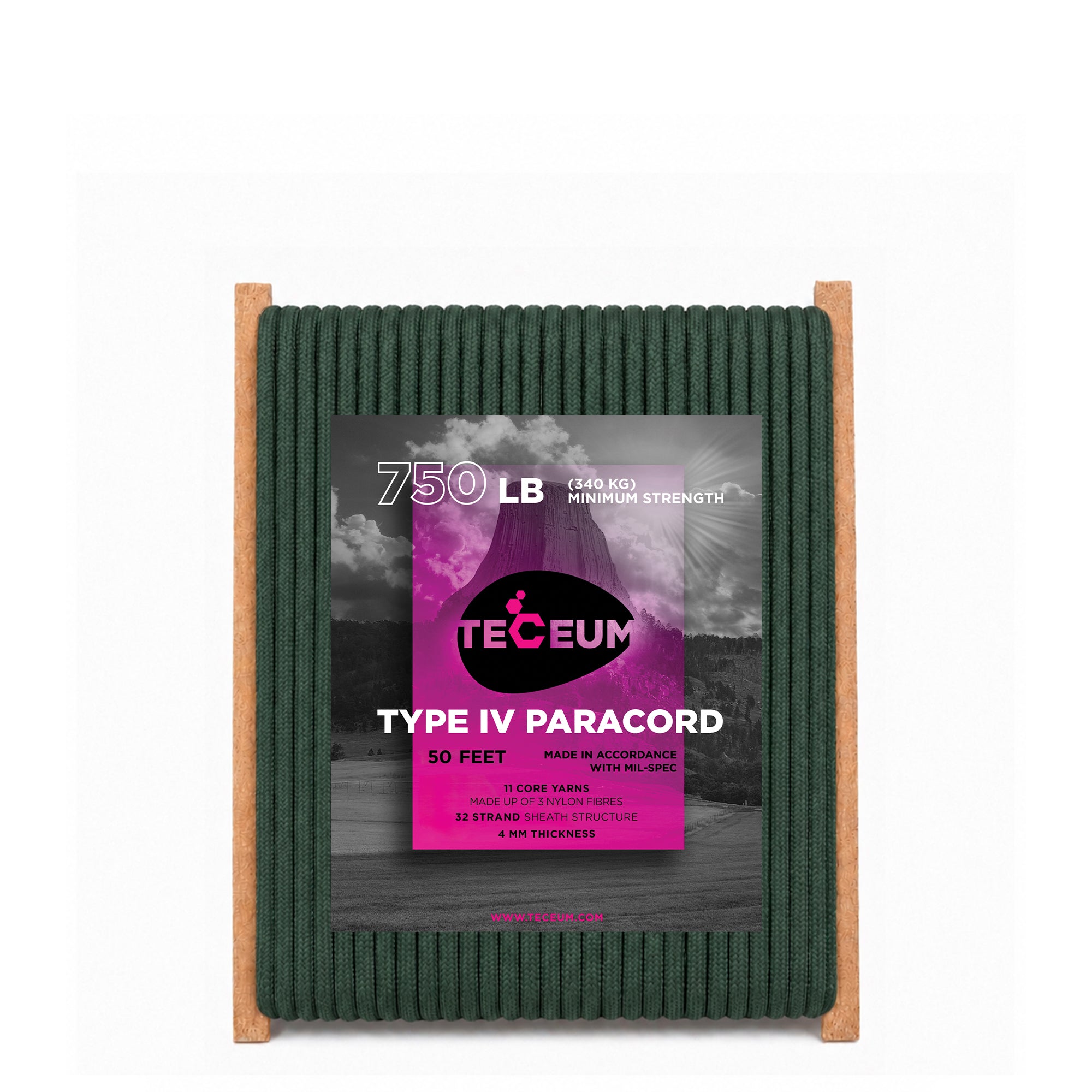 Paracord IV 750 Dark Emerald Green – 50 ft - image 1