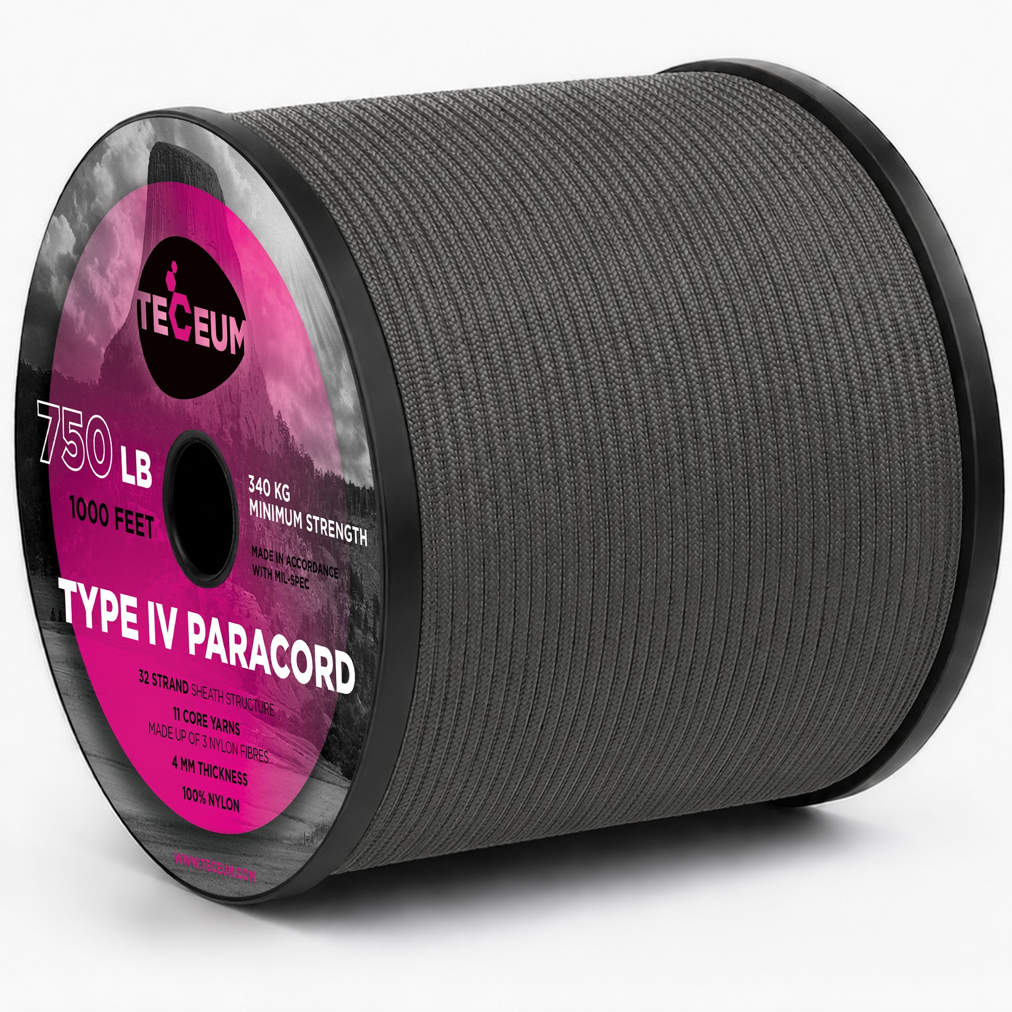 Paracord IV 750 Dark Grey – 1000 ft - image 1