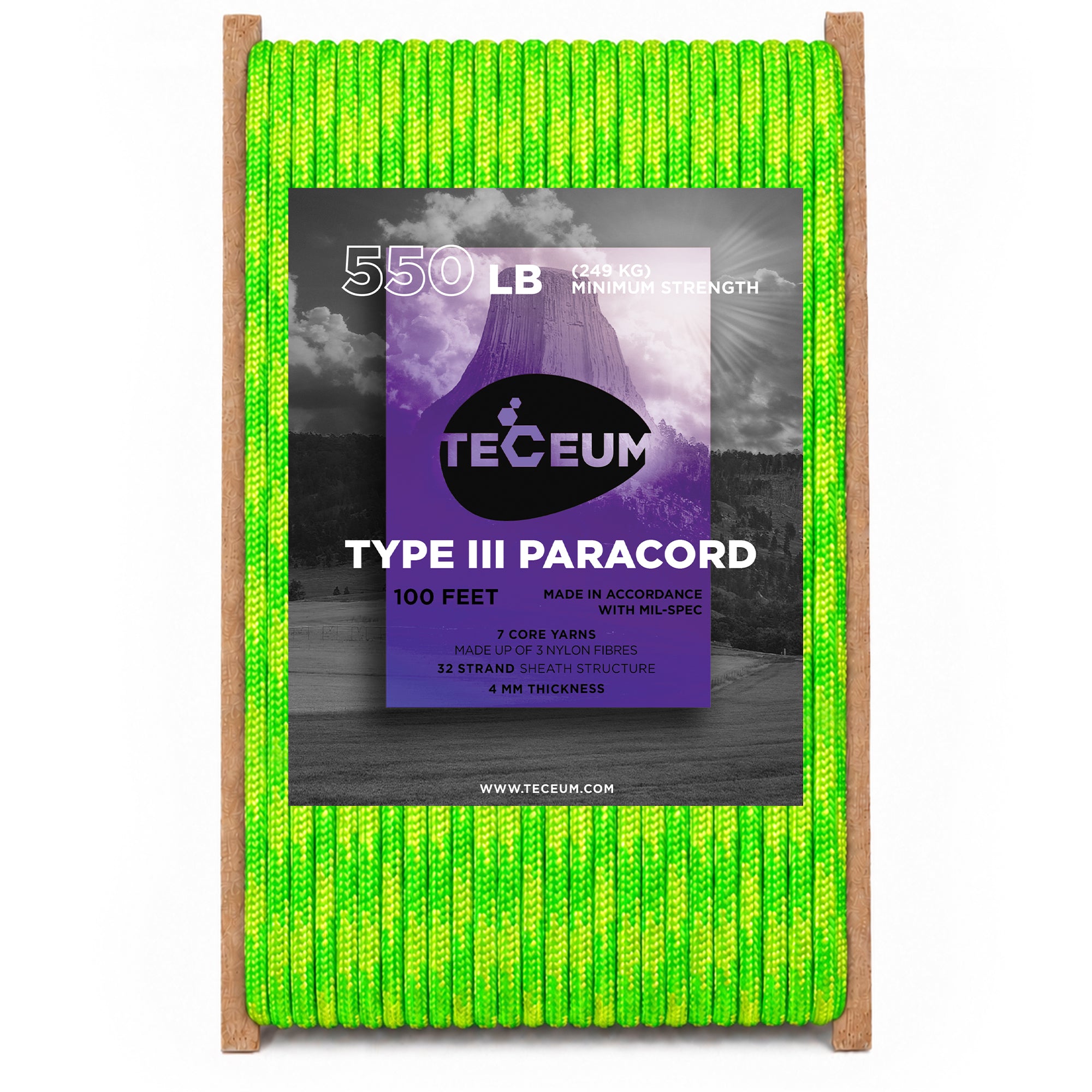 Paracord III 550 DayGlow – 100 ft - image 1
