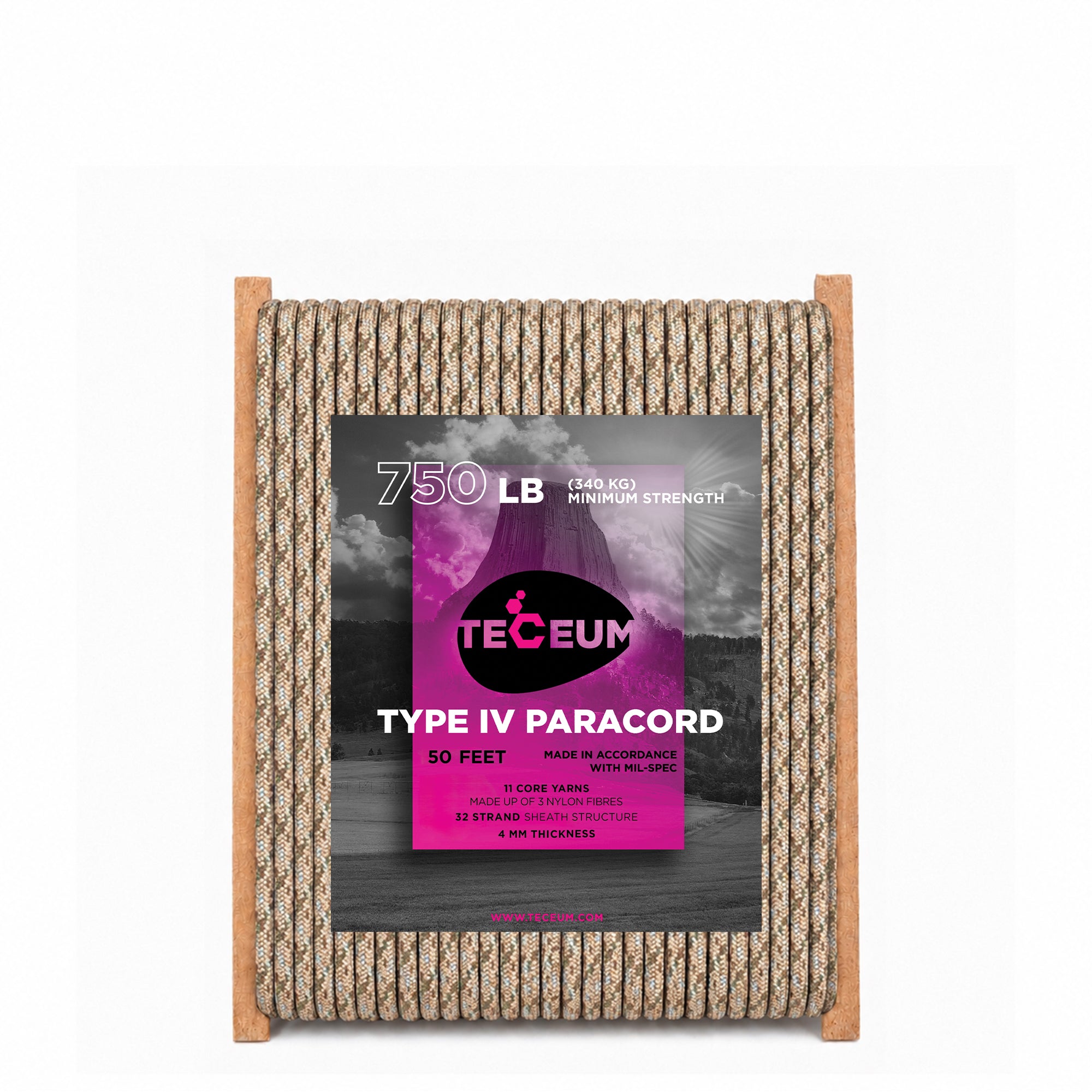 Paracord IV 750 Desert Camo – 50 ft - image 1