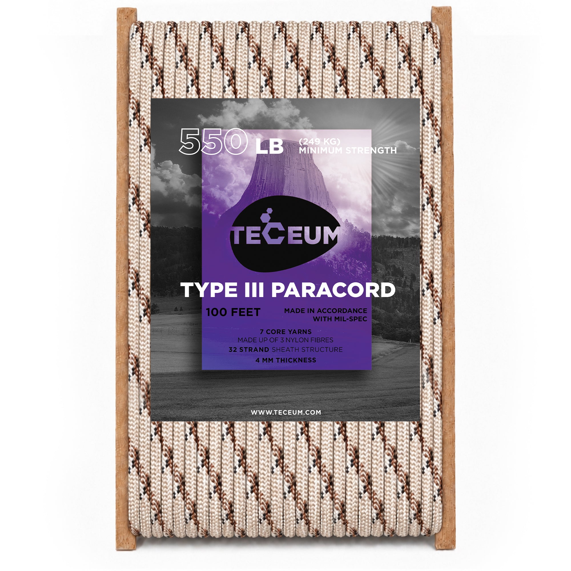 Paracord III 550 Desert Snake Camo – 100 ft - image 1