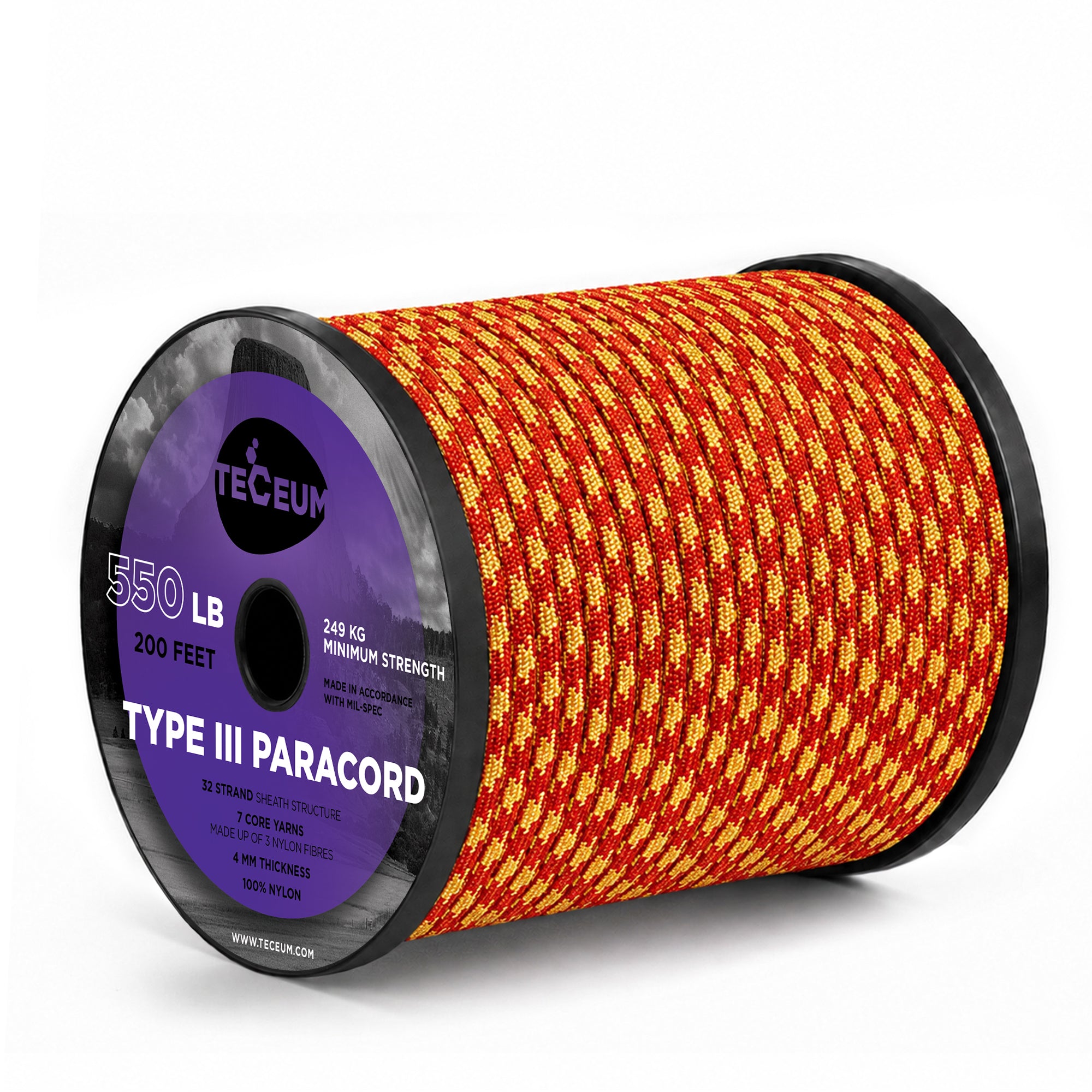 Paracord III 550 Fire Flame – 200 ft - image 1