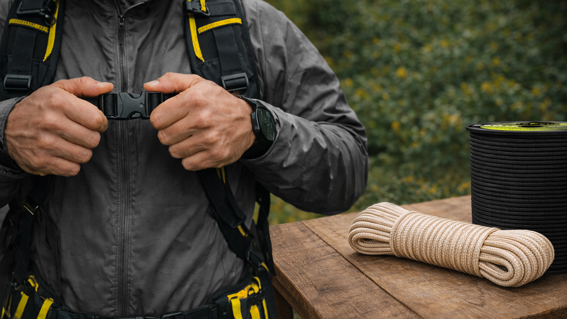 TECEUM branded lifestyle visual for outdoor, training, pets, and projects