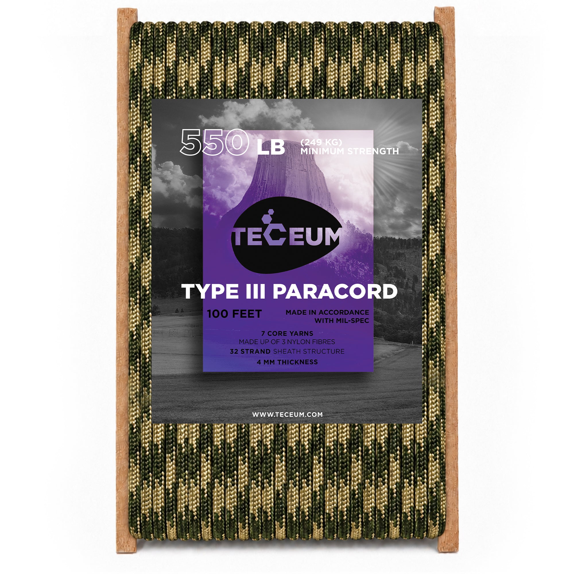 Paracord III 550 Forest Camo – 100 ft - image 1