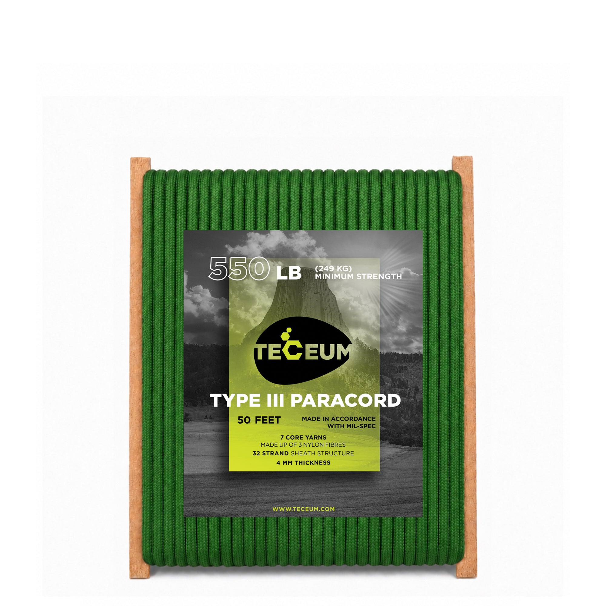 Paracord III 550 Green – 50 ft - image 1