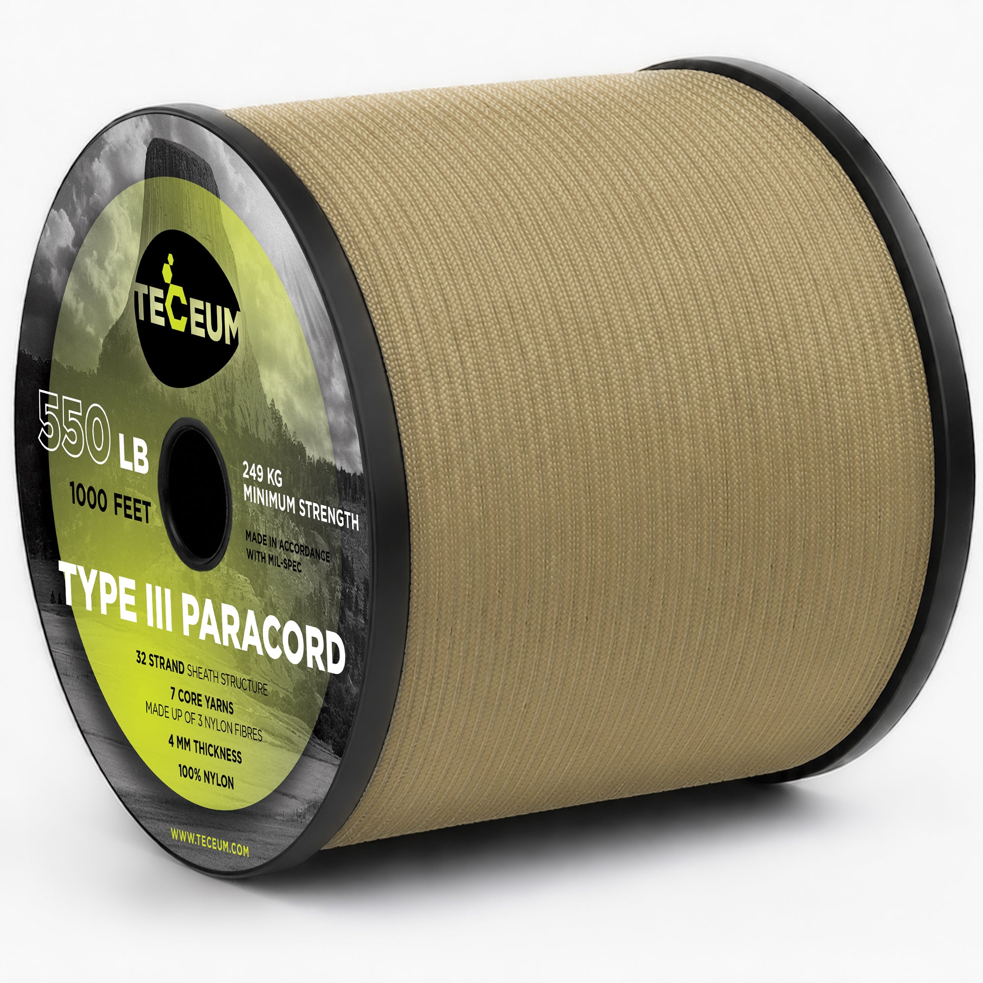 Paracord III 550 Golden Sand – 1000 ft - image 1