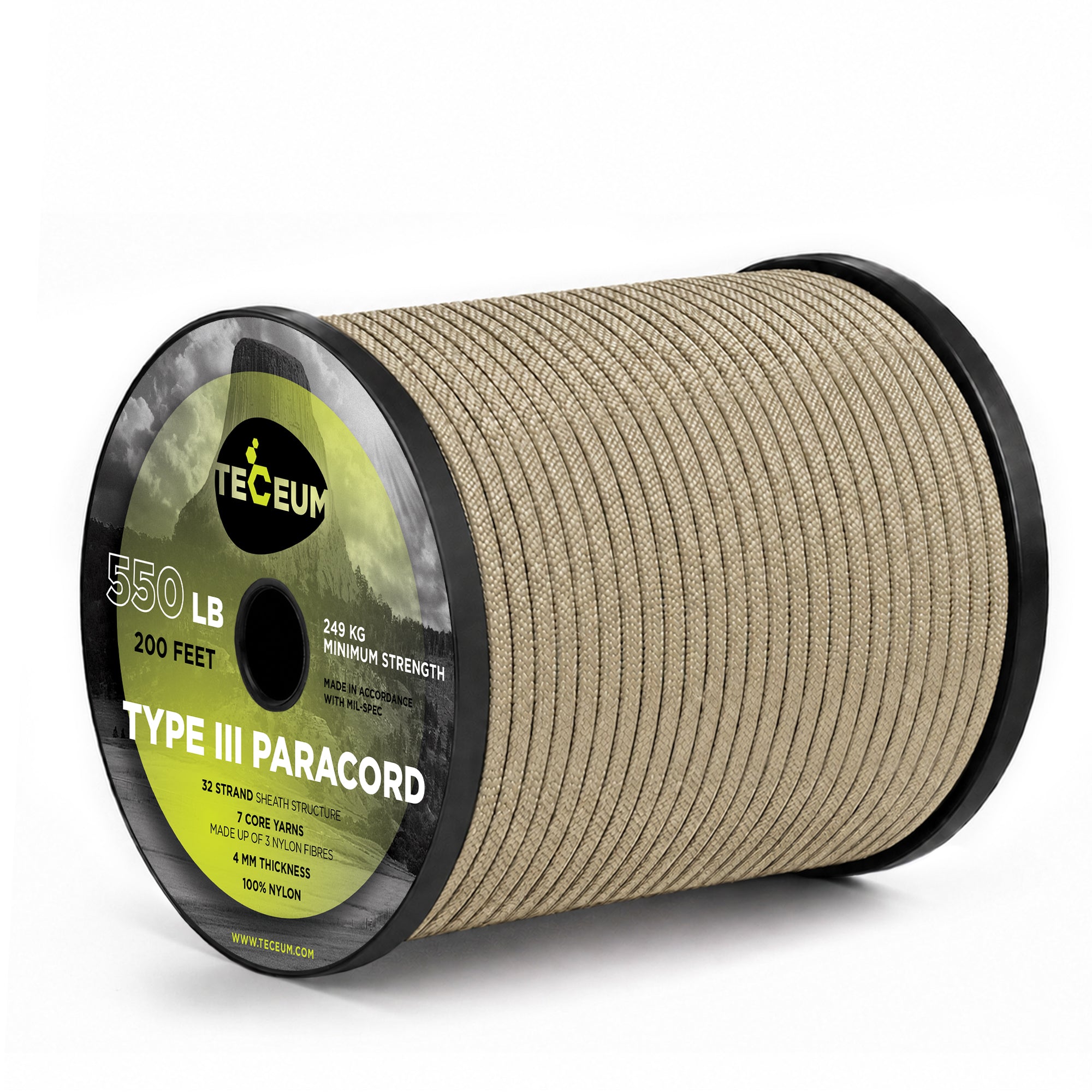 Paracord III 550 Golden Sand – 200 ft - image 1
