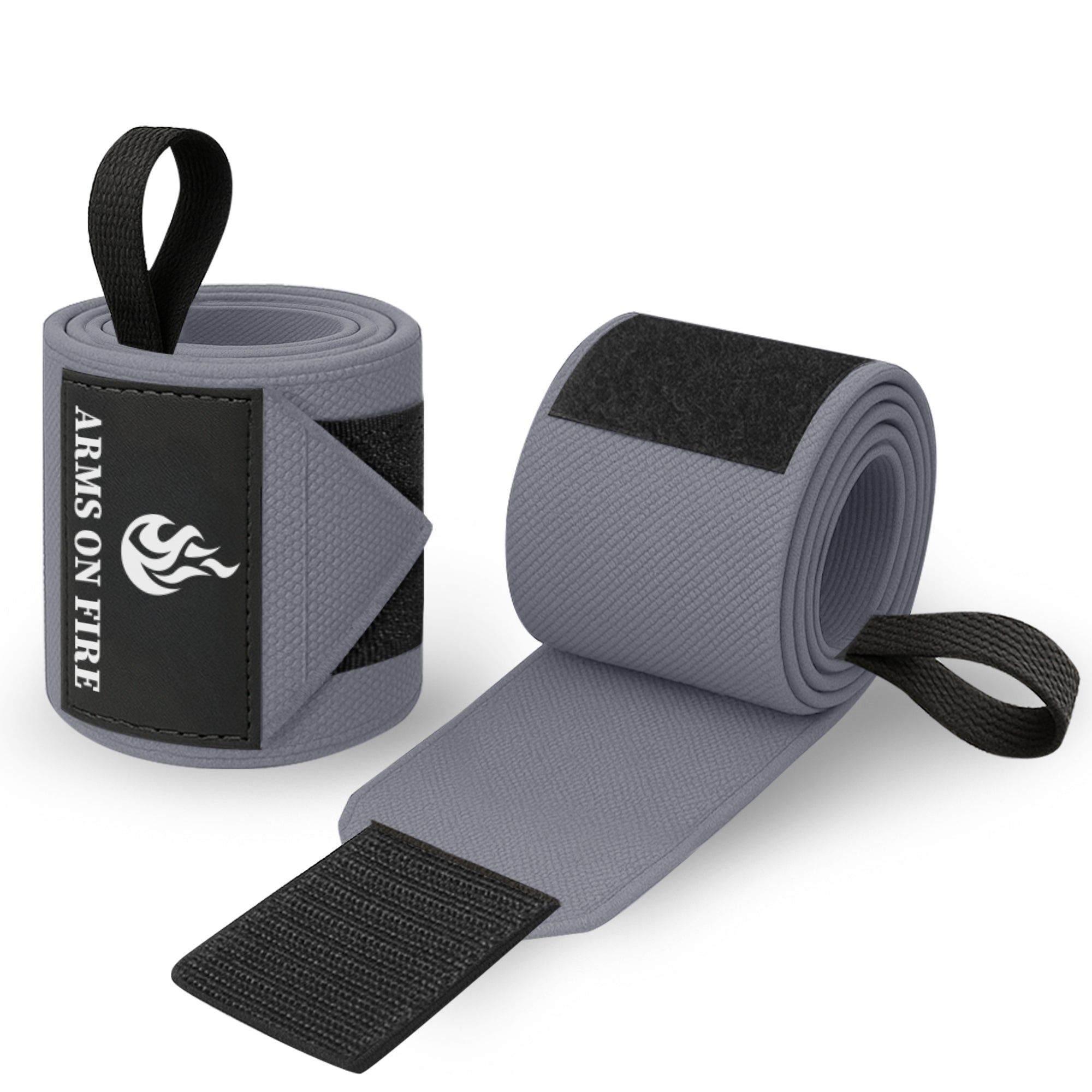 Wrist Wraps – Arms on Fire – Gray – 18 - image 1