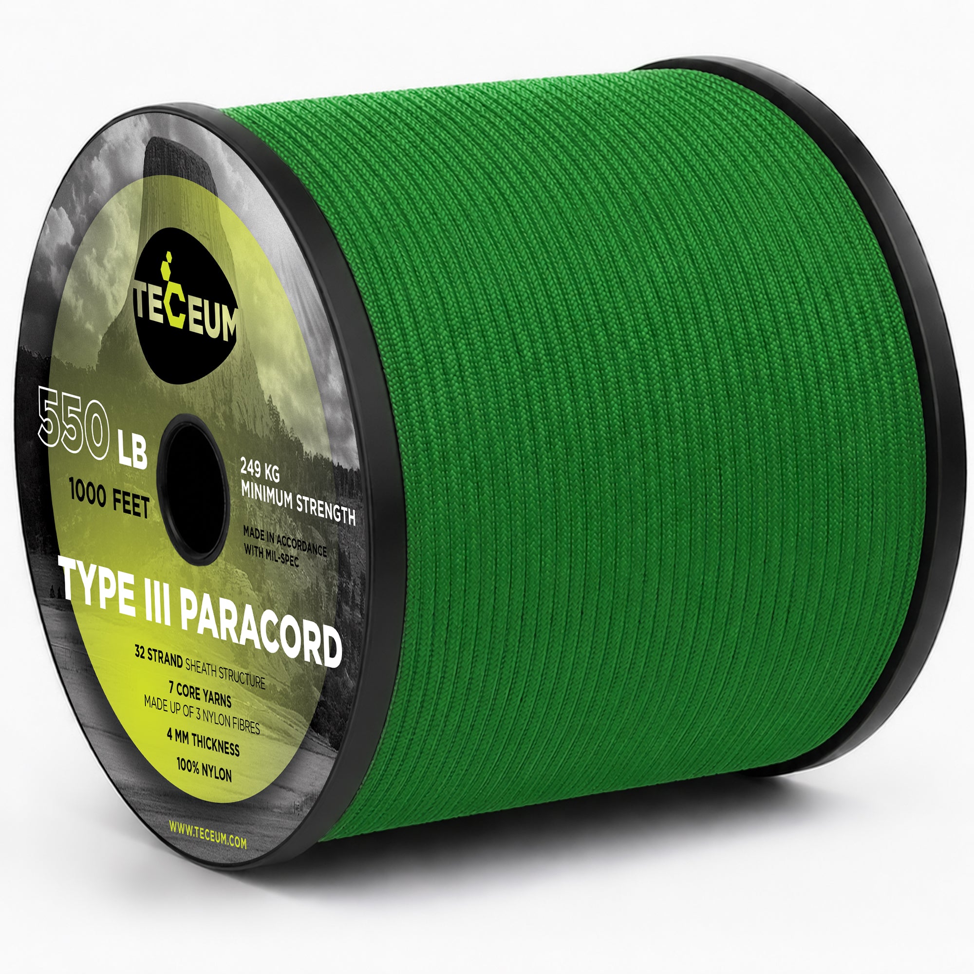 Paracord III 550 Green – 1000 ft - image 1