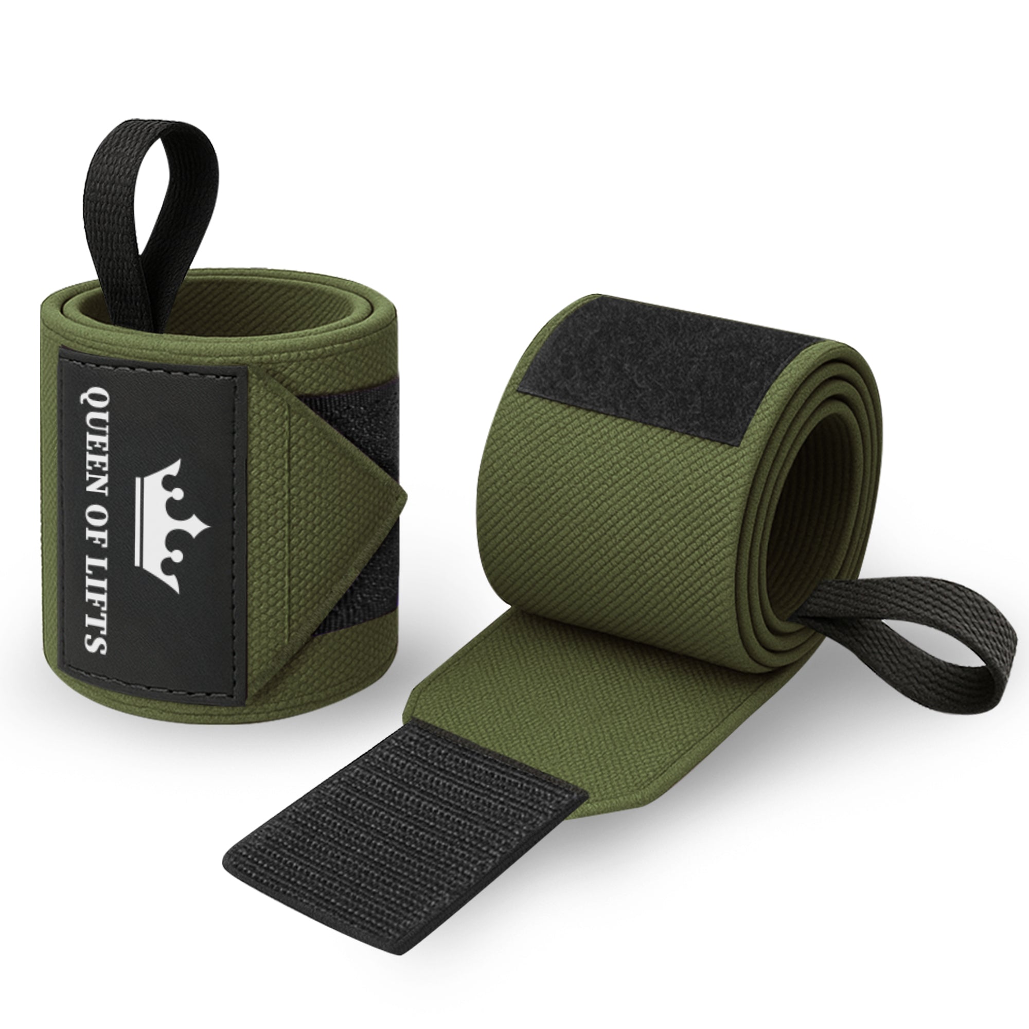 Wrist Wraps – Queen of Lifts – Military Green – 12 - image 1