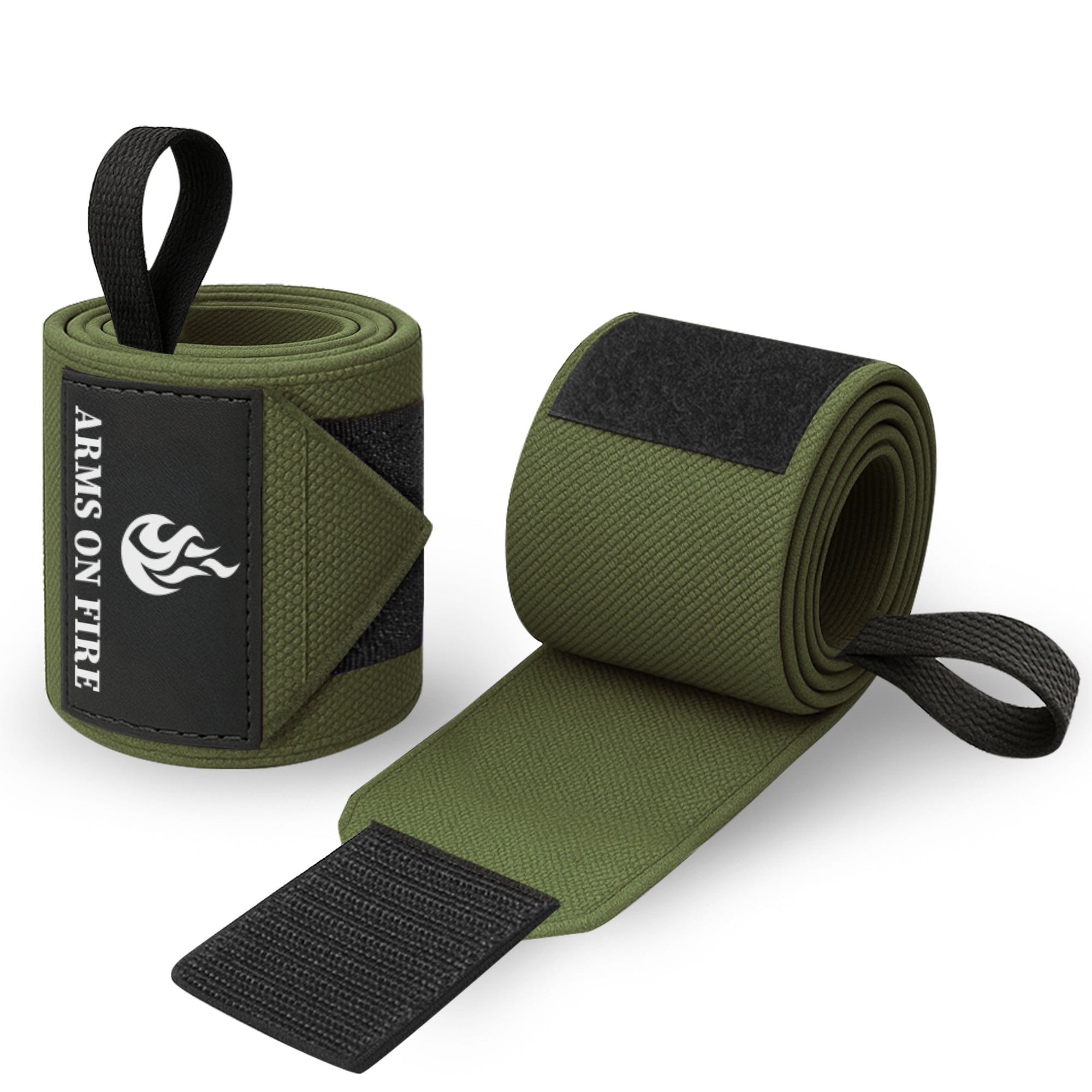 Wrist Wraps – Arms on Fire – Military Green – 18 - image 1