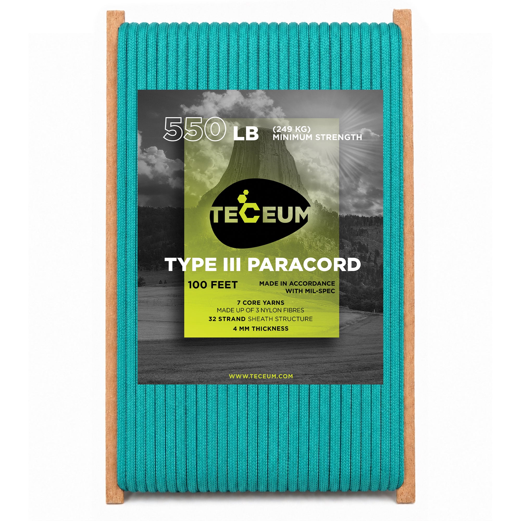 Paracord III 550 Green Wave – 100 ft - image 1