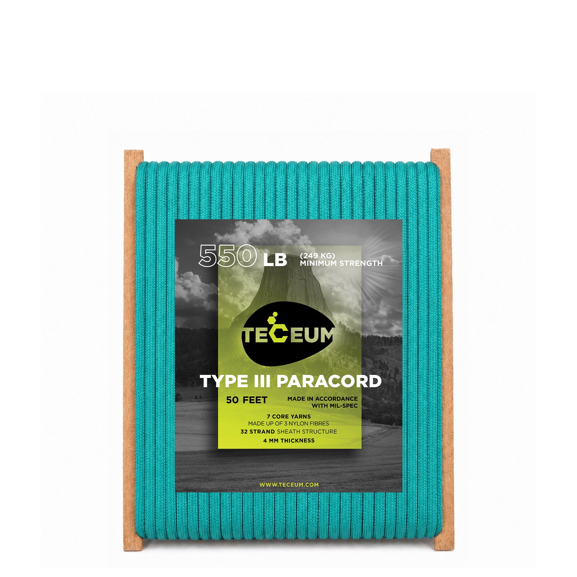Paracord III 550 Green Wave – 50 ft - image 1