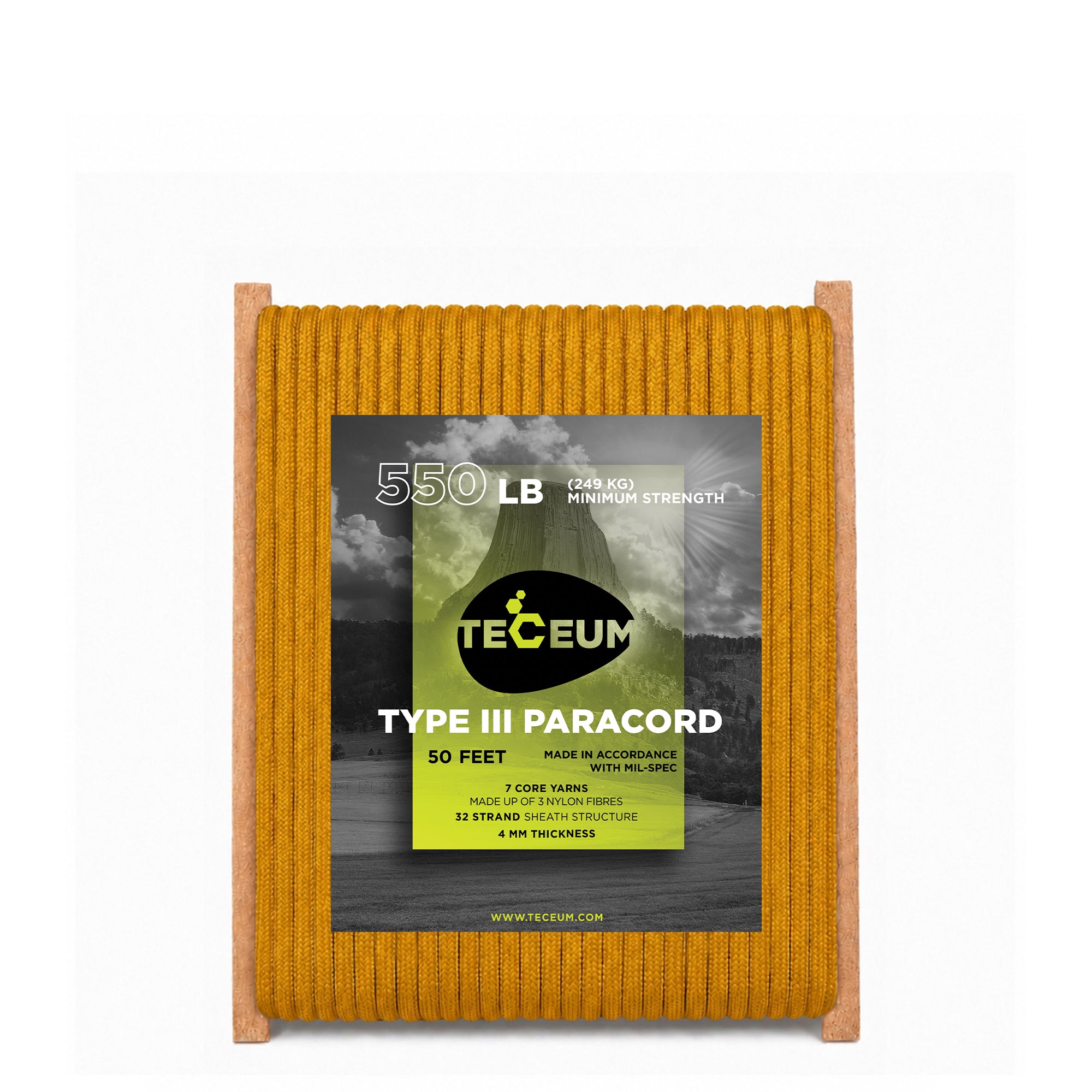 Paracord III 550 Honey Gold – 50 ft - image 1