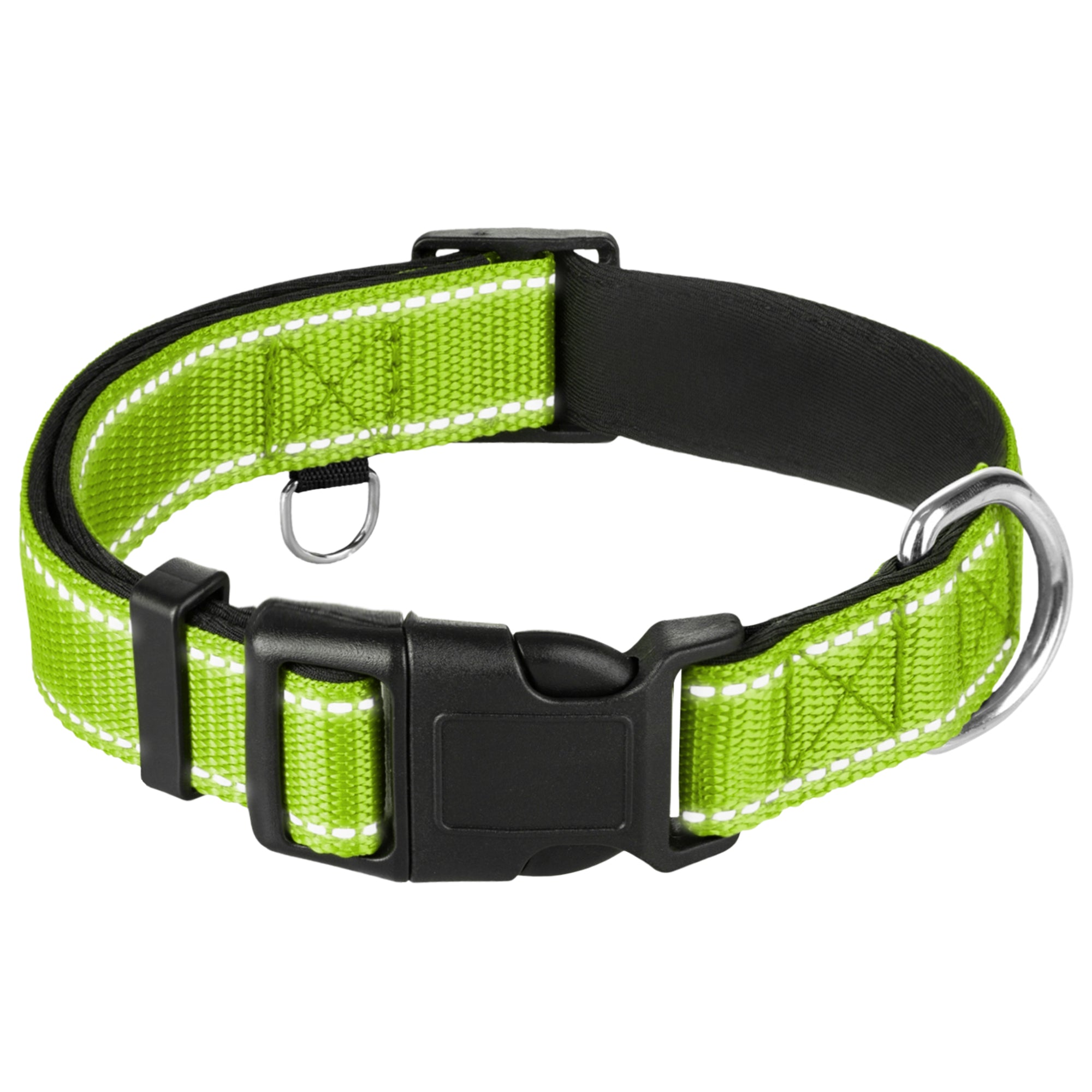 Reflective Dog Collar - 1" - L - Acid Green - image 1
