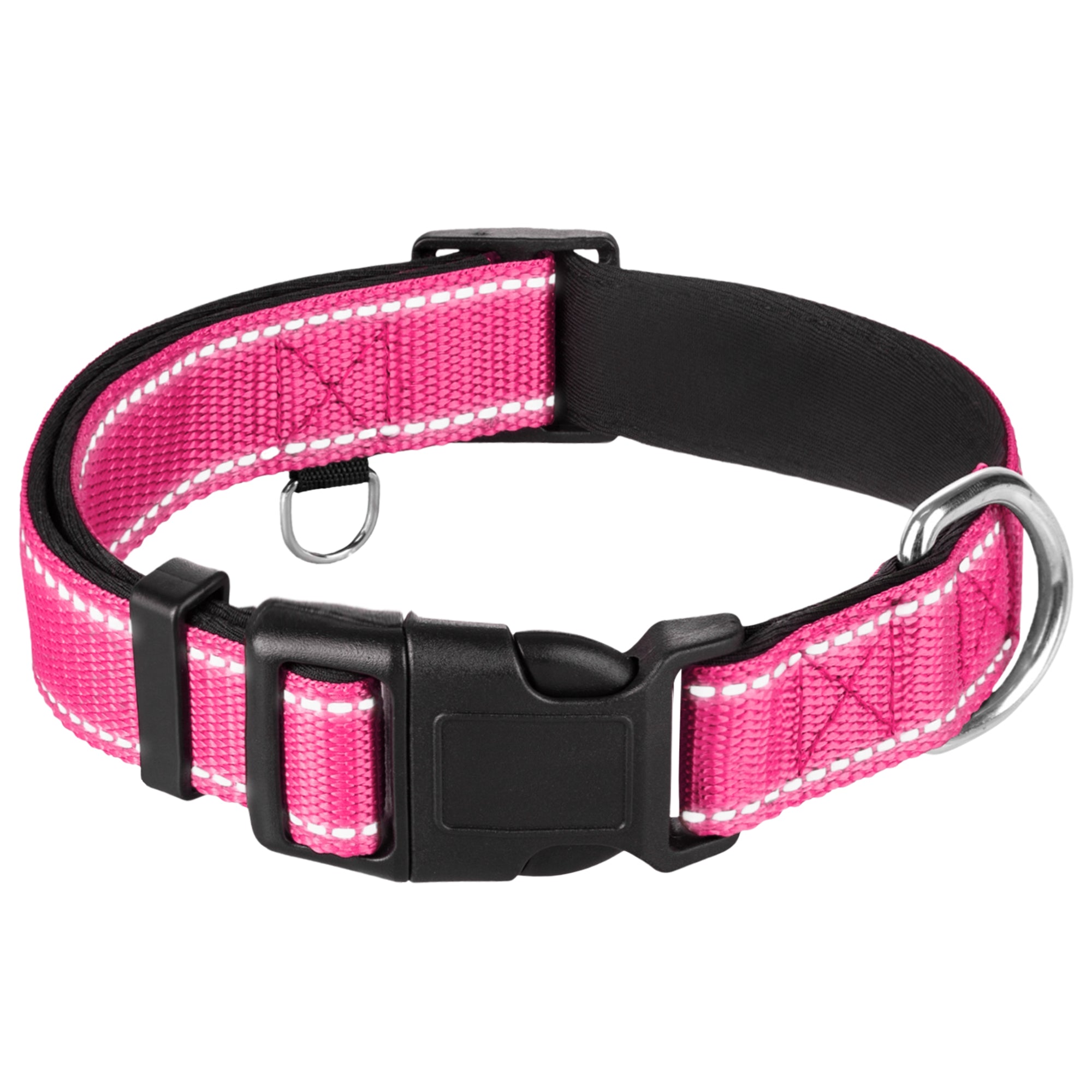 Reflective Dog Collar - 1" - L - Hot Pink - image 1