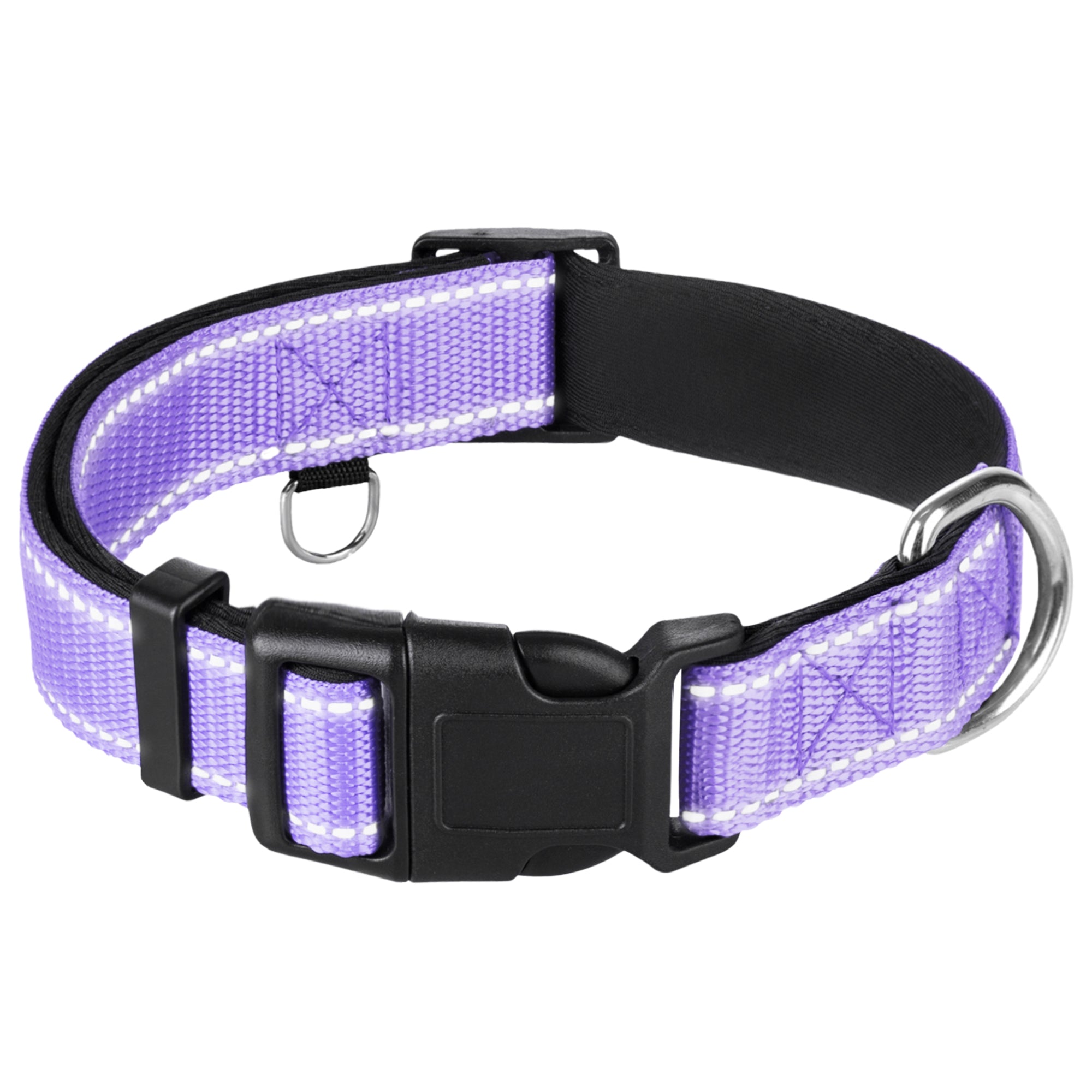 Reflective Dog Collar - 1" - L - Lavender - image 1