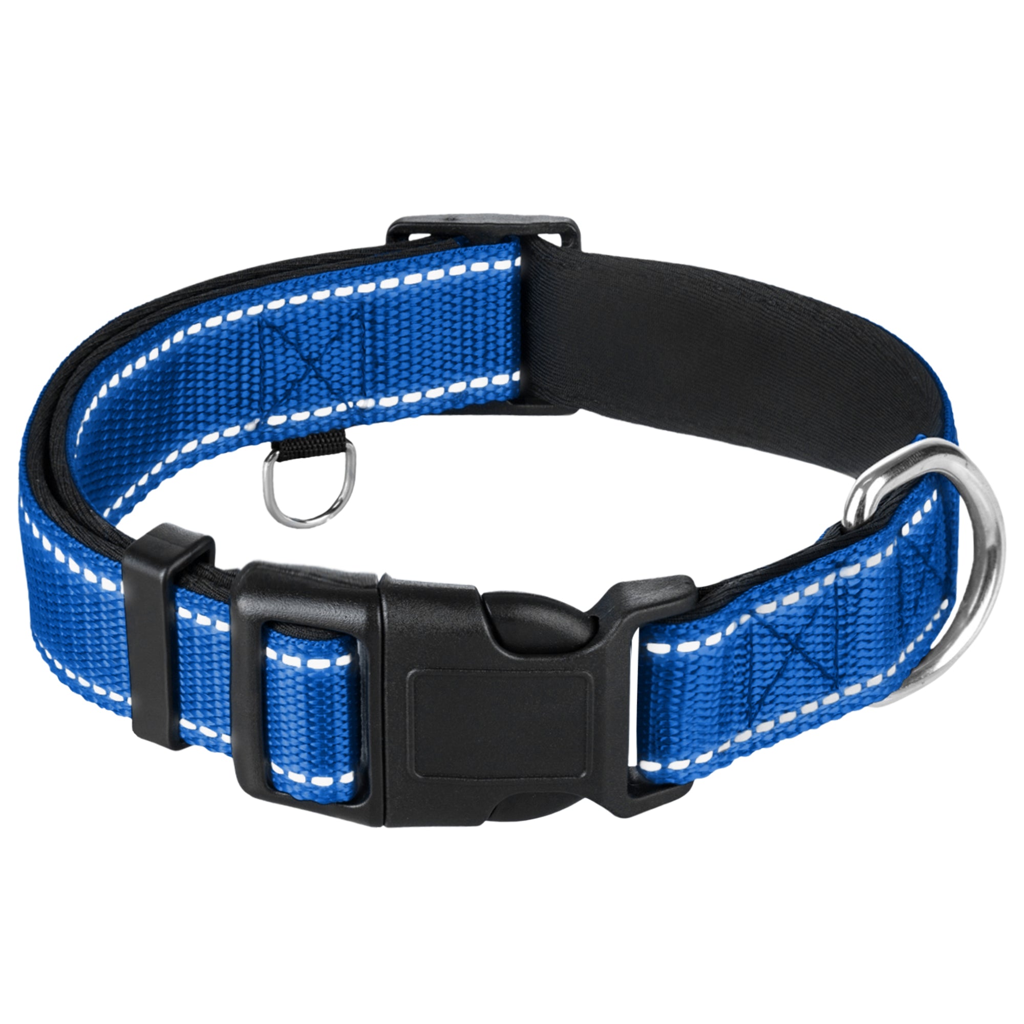 Reflective Dog Collar - 1" - L - Navy blue - image 1