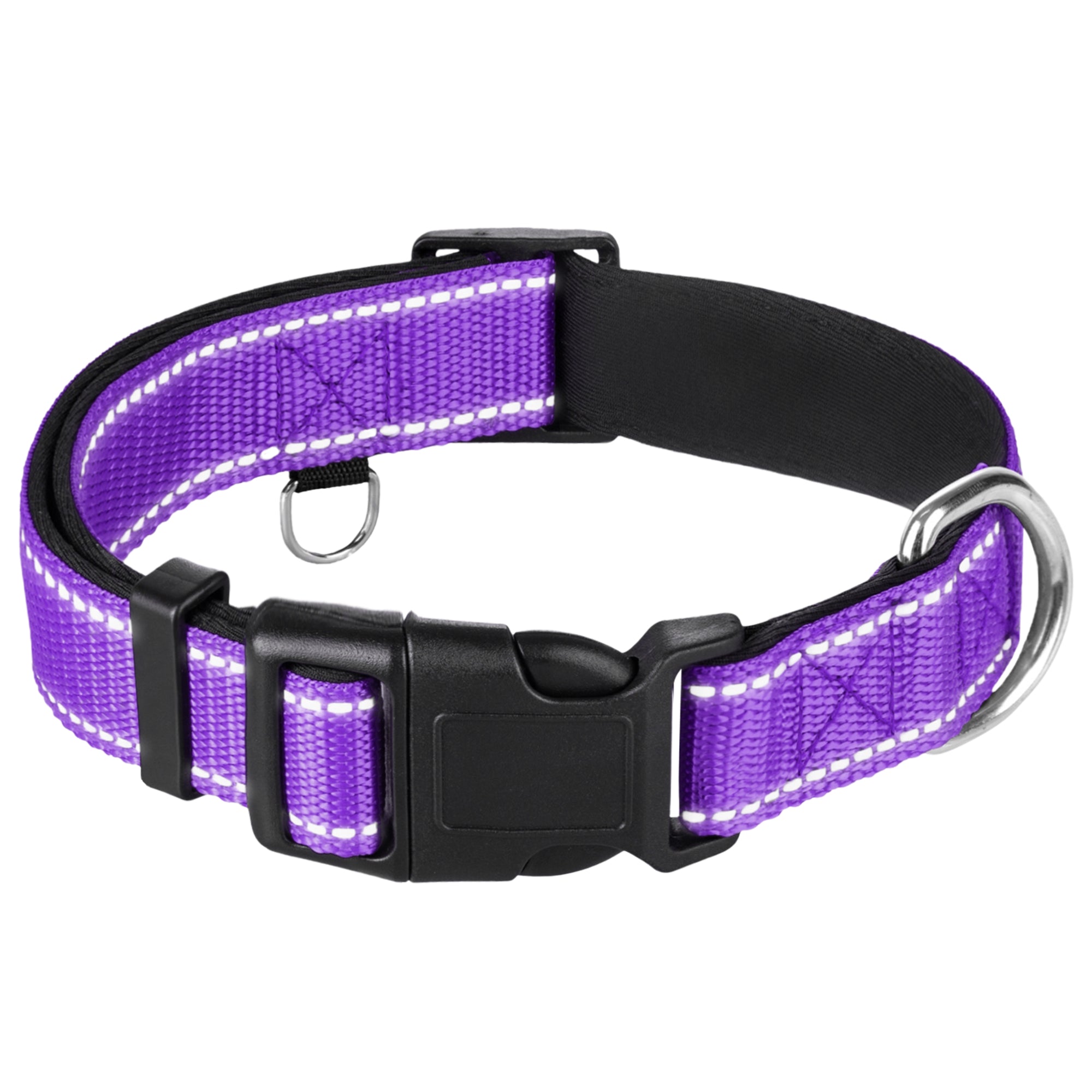 Reflective Dog Collar - 1" - L - Purple - image 1