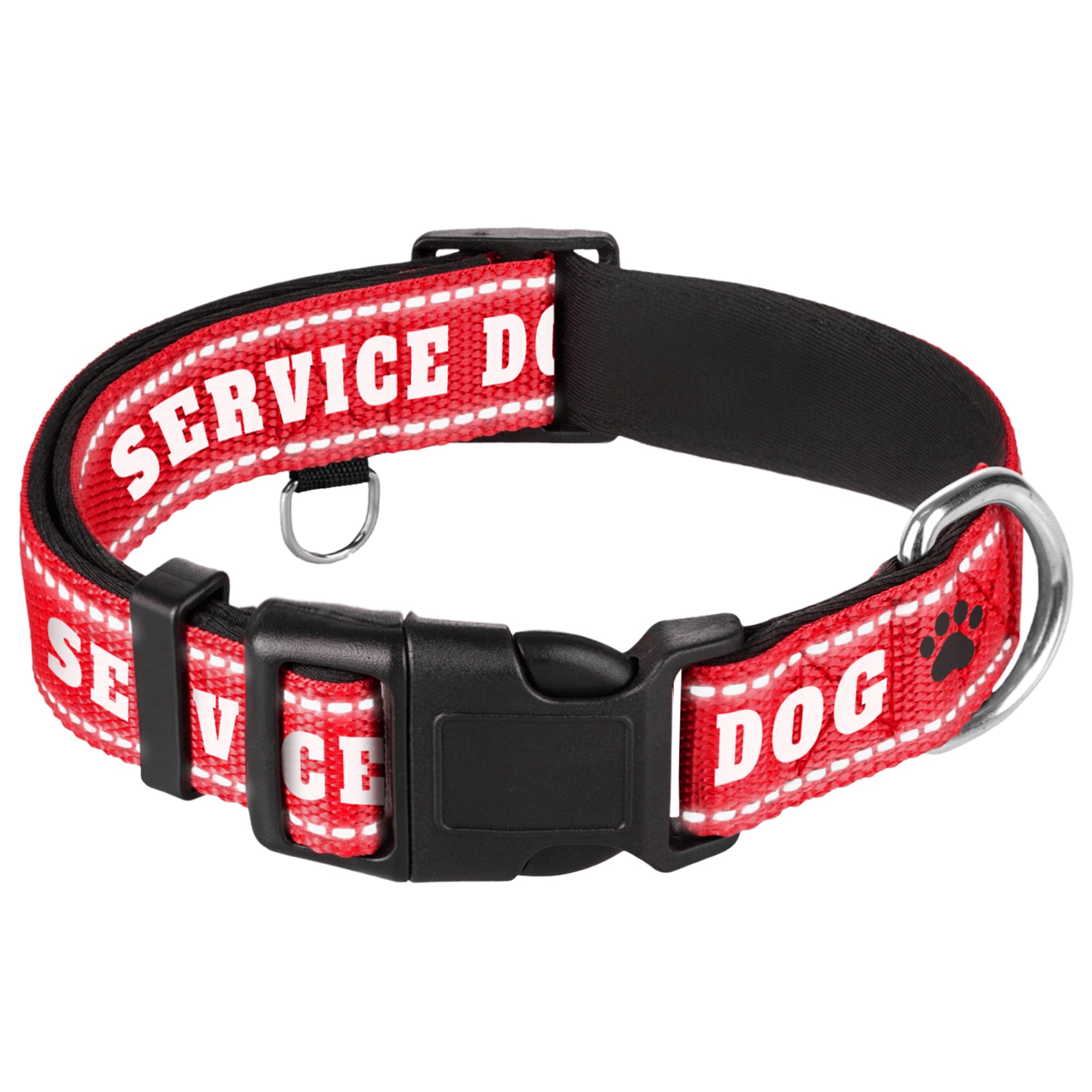 Reflective Dog Collar - 1" - L - Red - Service Dog - image 1