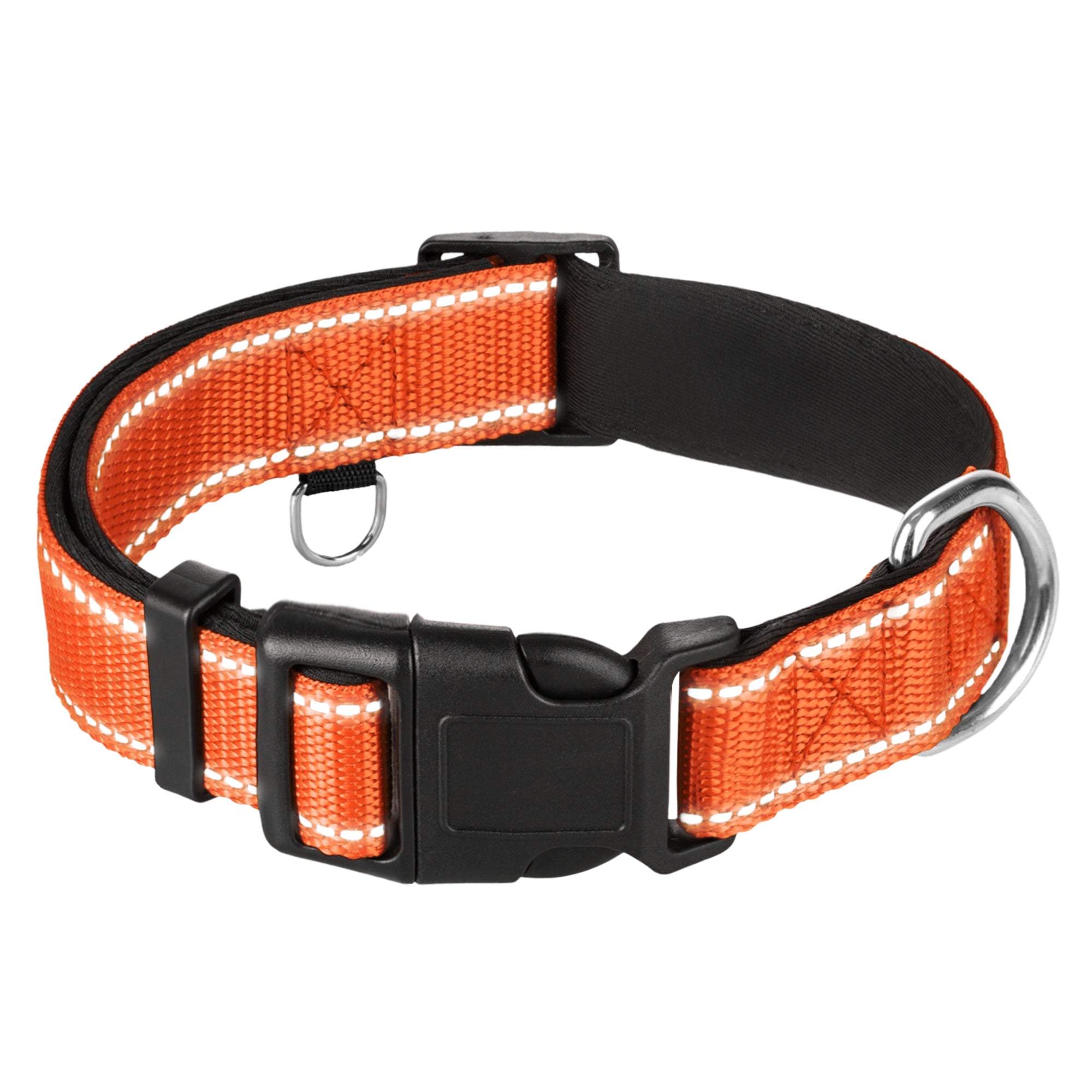 Reflective Dog Collar - 1" - M - Orange - image 1