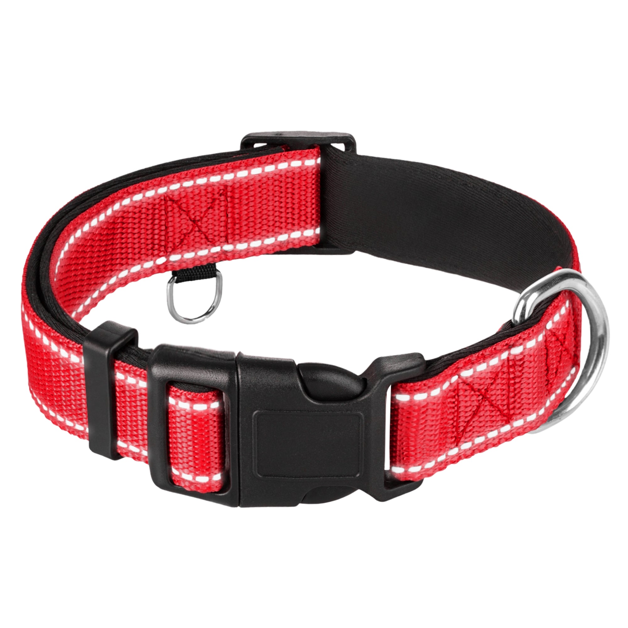 Reflective Dog Collar - 1" - M - Red - image 1