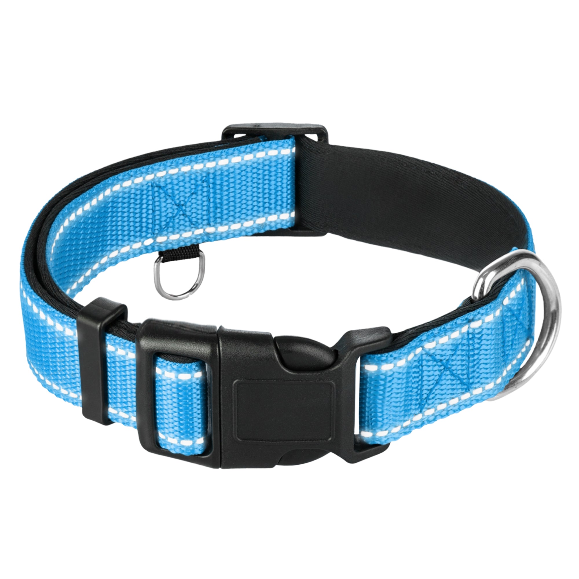 Reflective Dog Collar - 1" - M - Sky blue - image 1