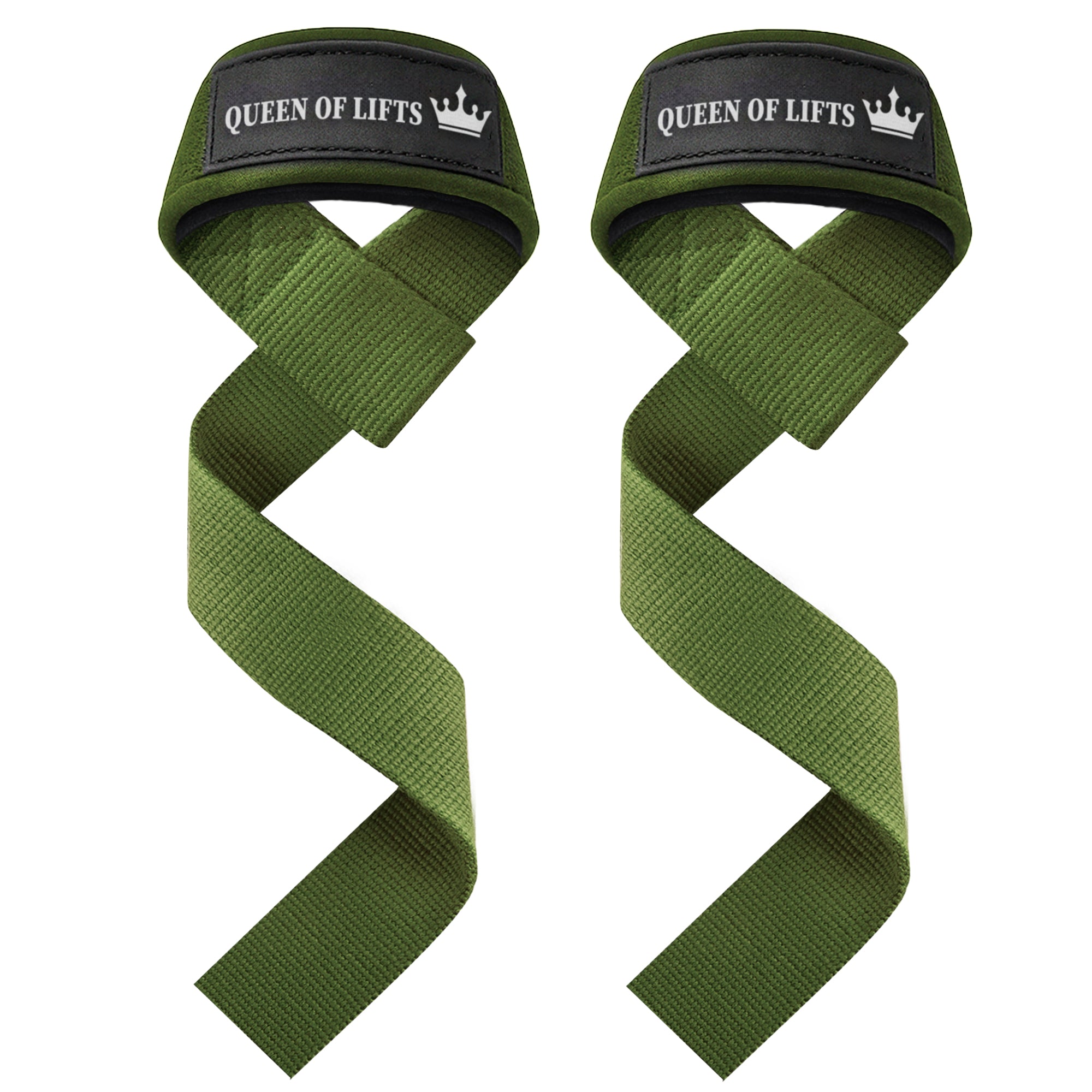 Wrist Straps – Queen of Lifts – Military Green - image 1