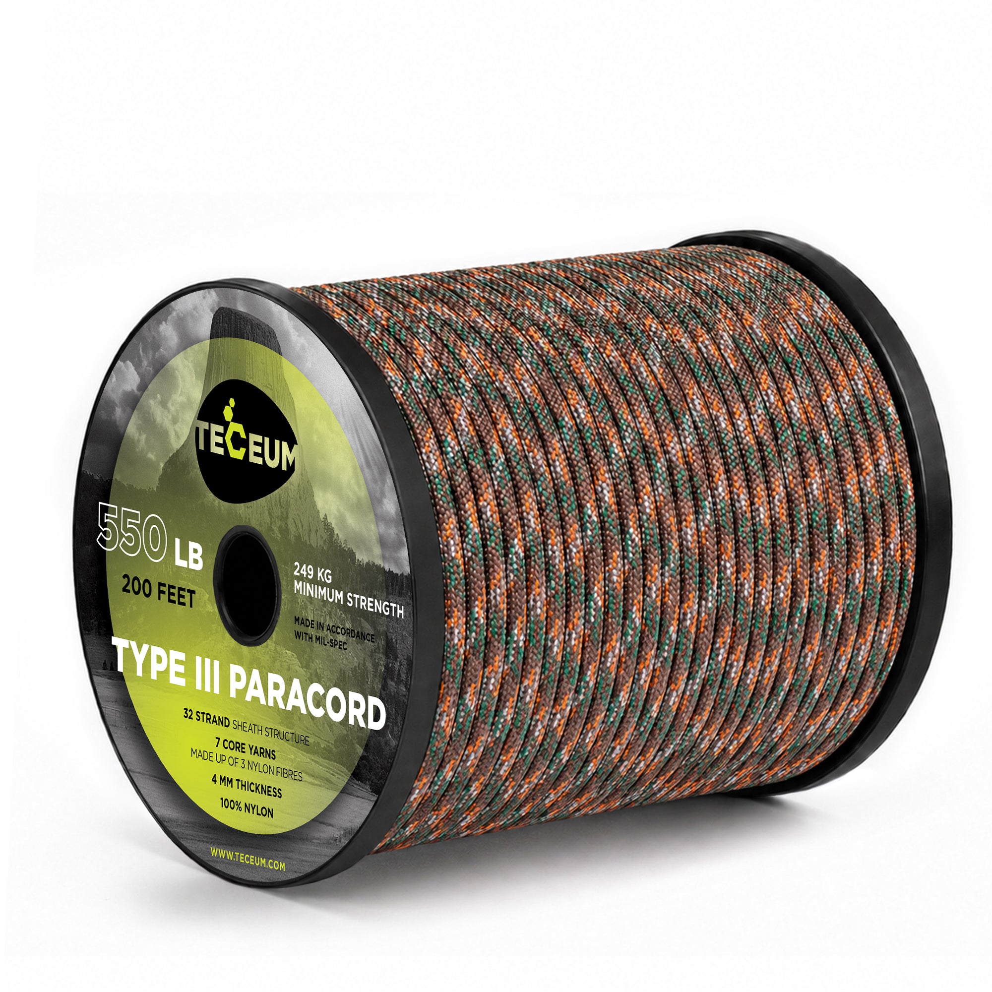 Paracord III 550 Mixed Camo – 200 ft - image 1