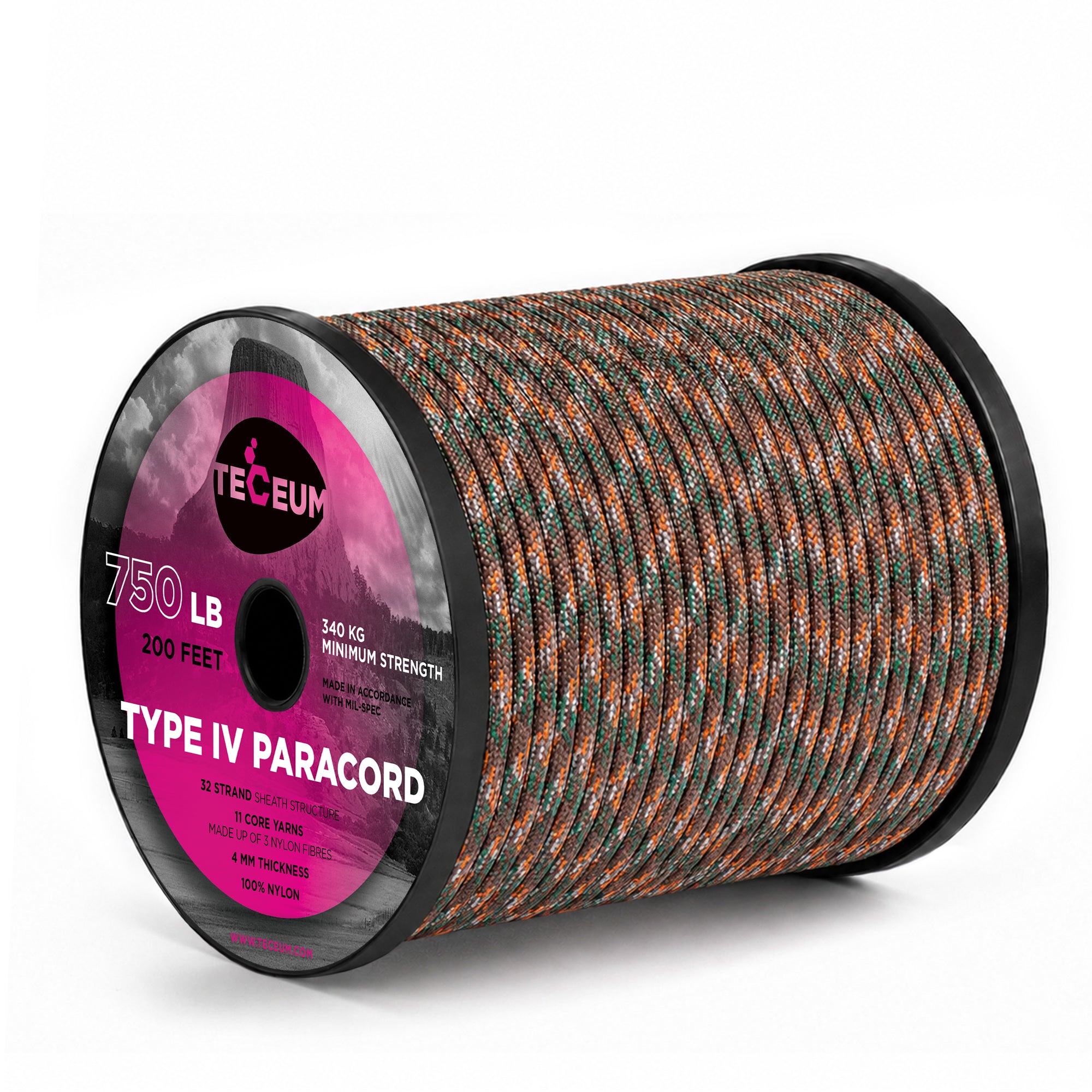 Paracord IV 750 Mixed Camo – 200 ft - image 1